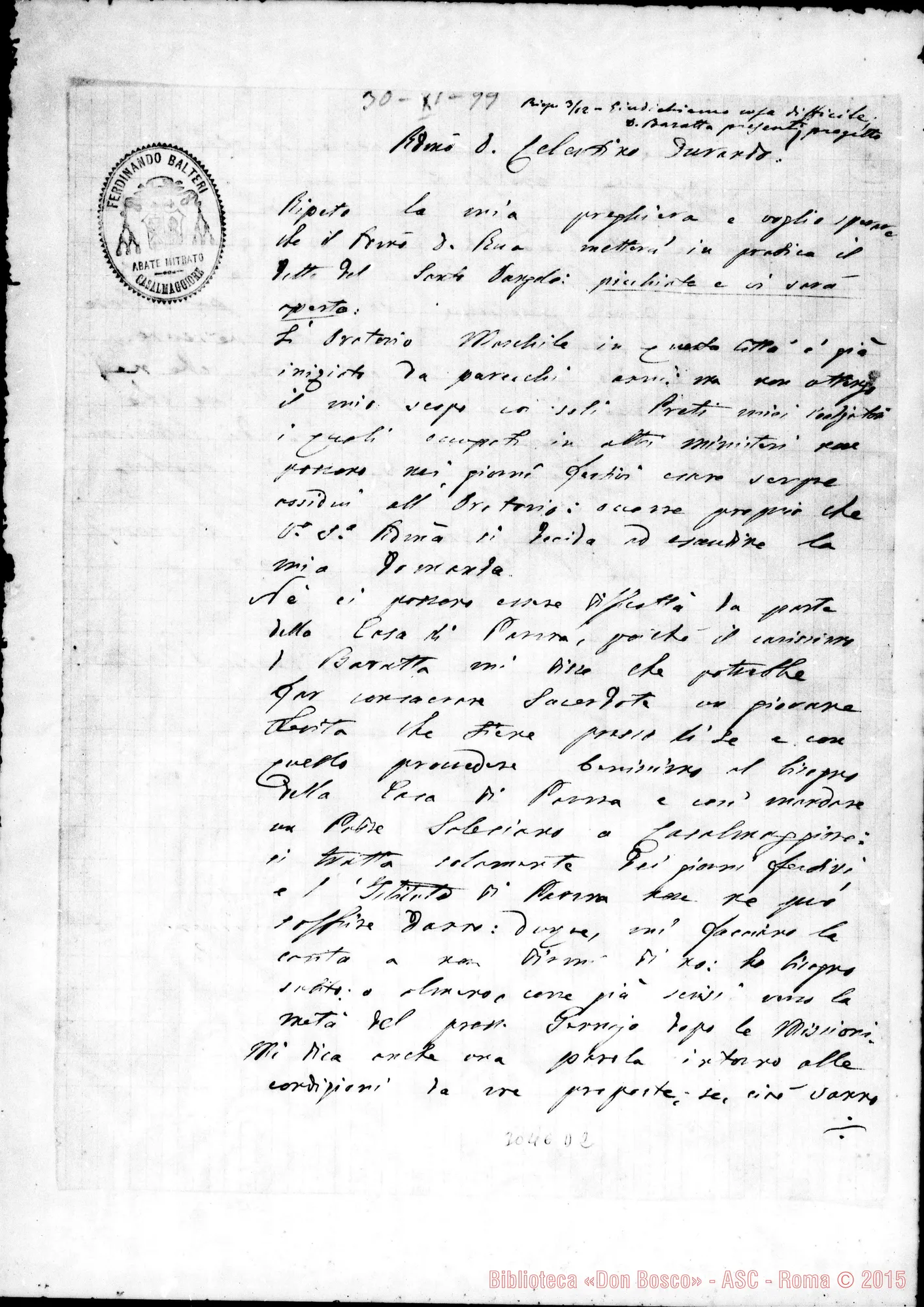 Fotogramma D 2 — Balteri Ferdinando, abate - D. Durando, il 30-11-1899