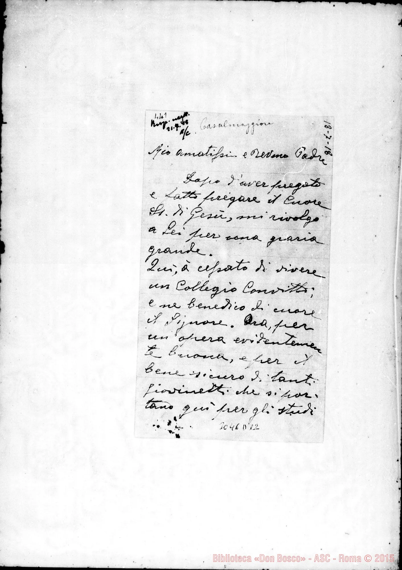 Fotogramma D 12 — Chiodelli Eugenio, abate can. - Rev.mo Padre. Lug.1918
