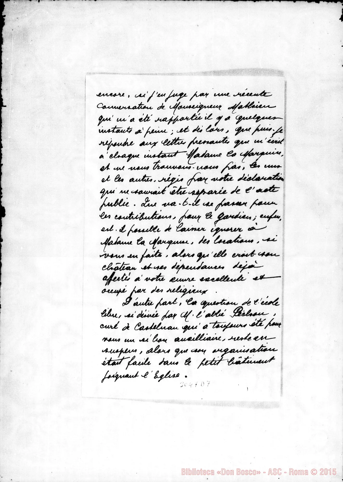 Fotogramma D 7 — C. De Saint Martin Valogne, notaio - Révérend Pére. Die. 1898