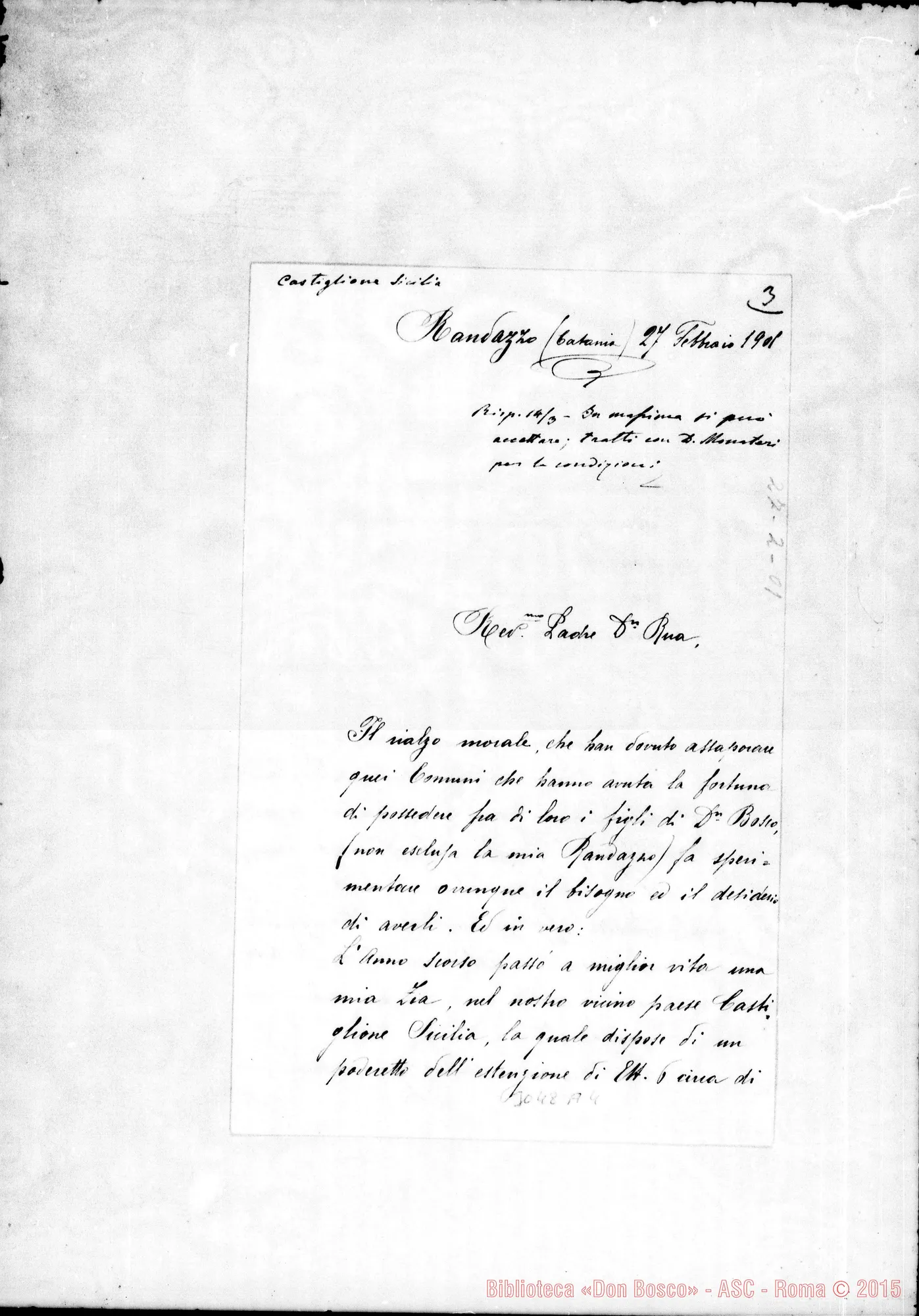 Fotogramma A 4 — Gregorio Fisaulis - D. Rua. Randazzo, 27-02-1901