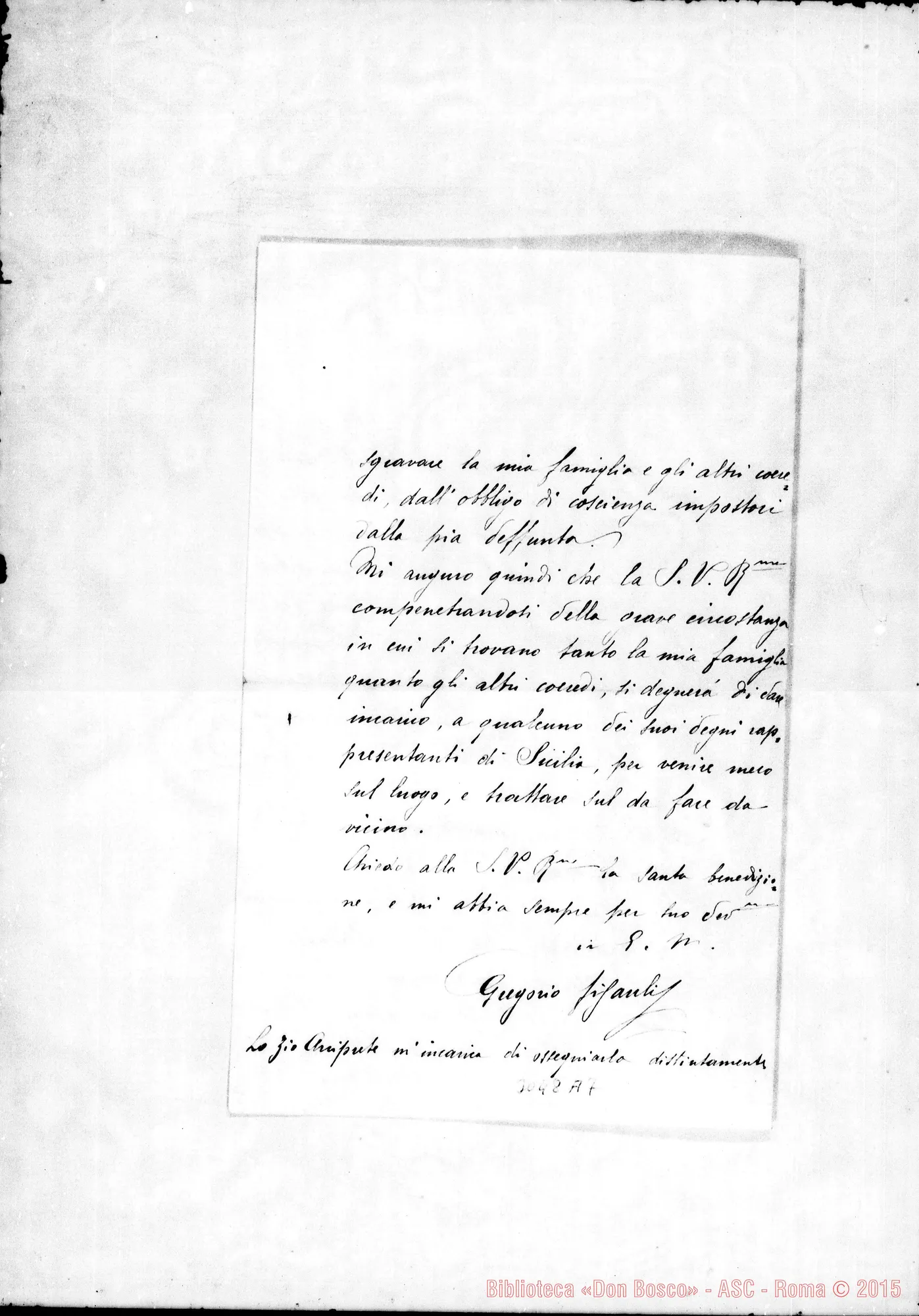Fotogramma A 7 — Gregorio Fisaulis - D. Rua. Randazzo, 27-02-1901