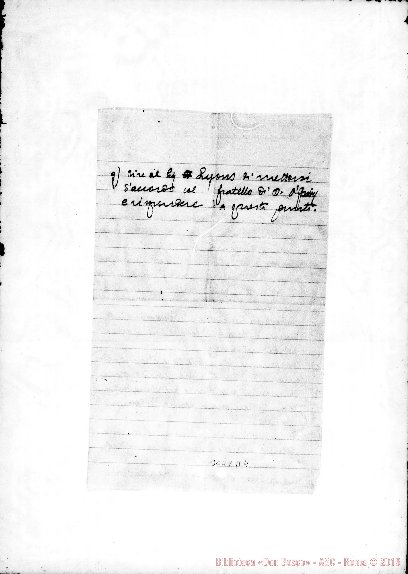 Fotogramma D 4 — Note di D. Gusmano per il Sr. Rafferty