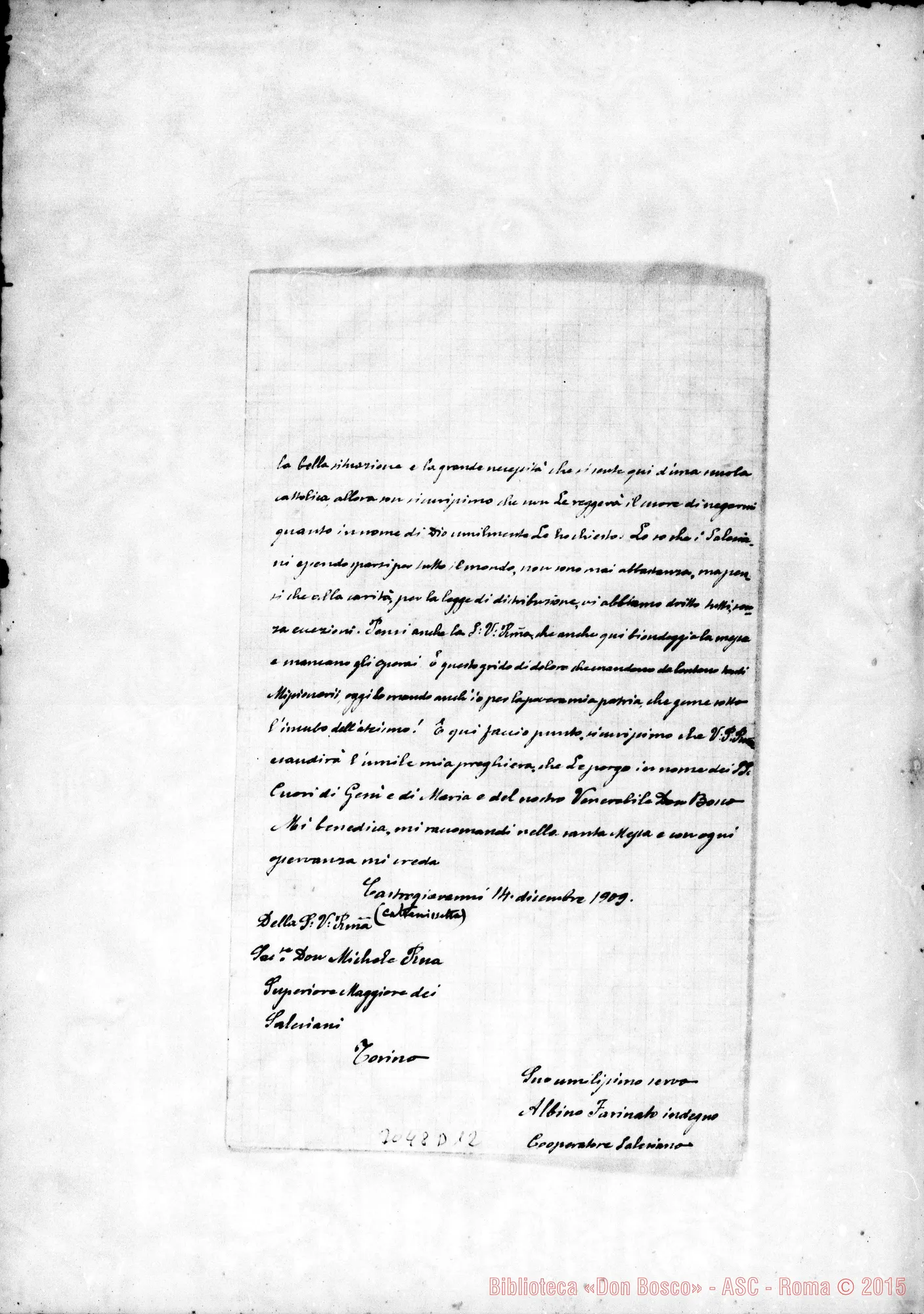 Fotogramma D 12 — Farinato Albino, coop. - D. Rua. Die. 1909