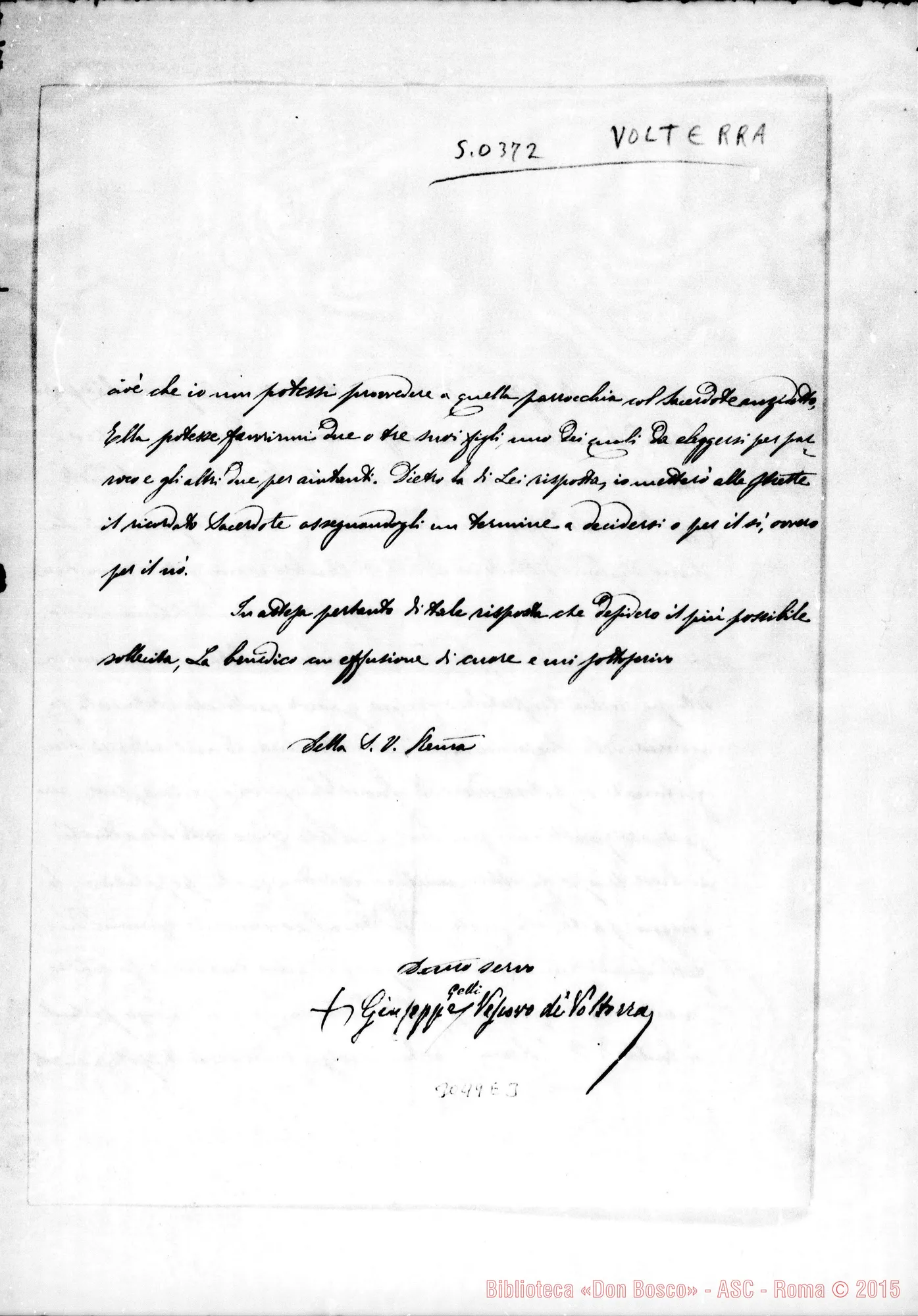 Fotogramma E 3 — Giuseppe Gelli, vesc. di Volterra - D. Rua. Volterra, 1-07-1901