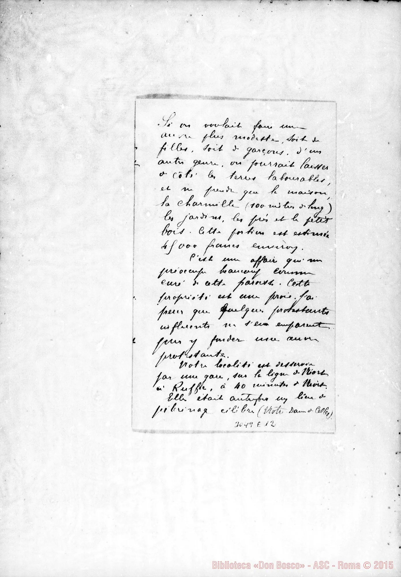 Fotogramma E 12 — Celles sur Belle: L. Raynard, curé - Monsieur le Directeur. Celles, 10-10-1900