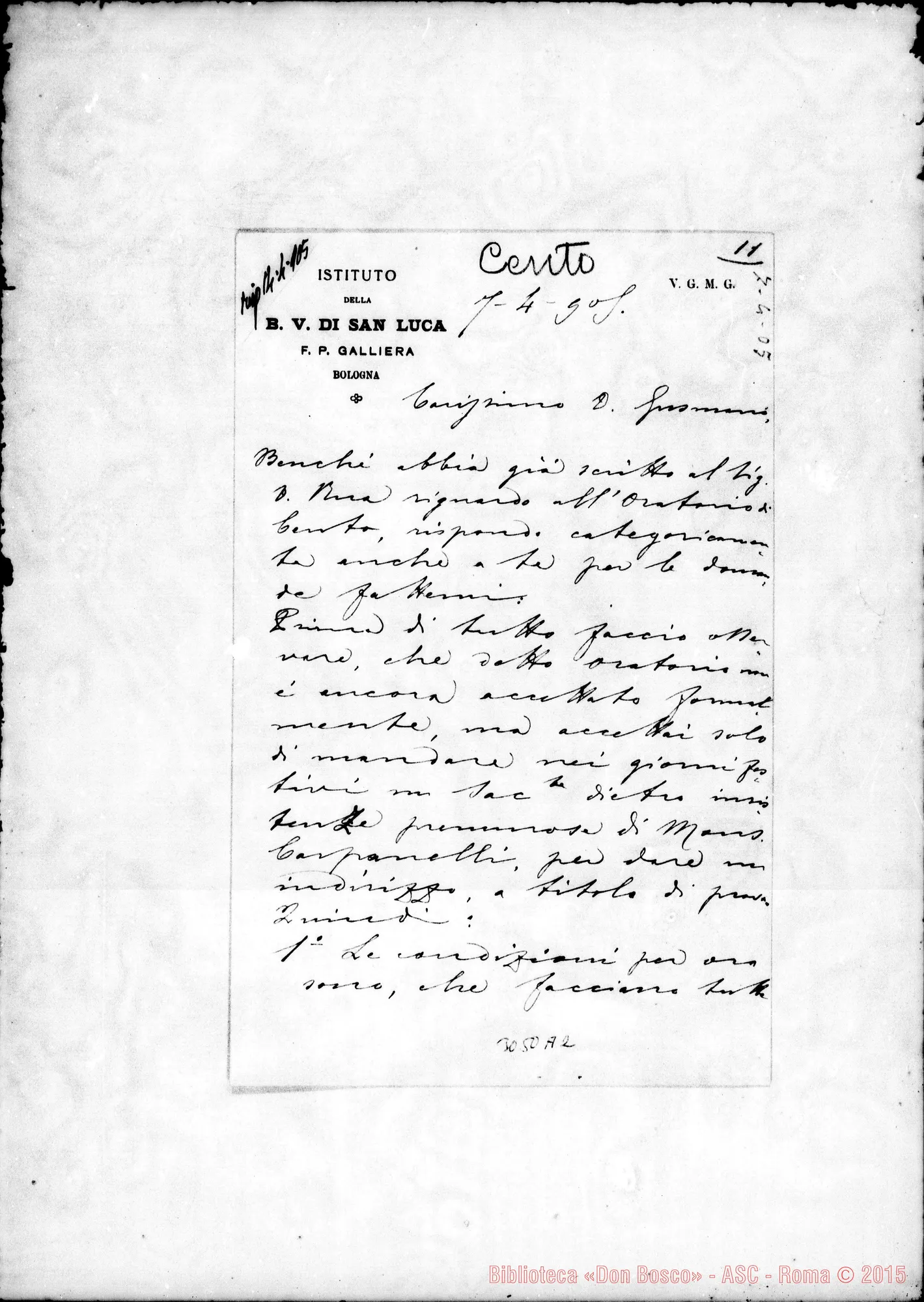 Fotogramma A 2 — Cento: D. Farina Carlo, SDB - D. Gusmano. Apr.1905