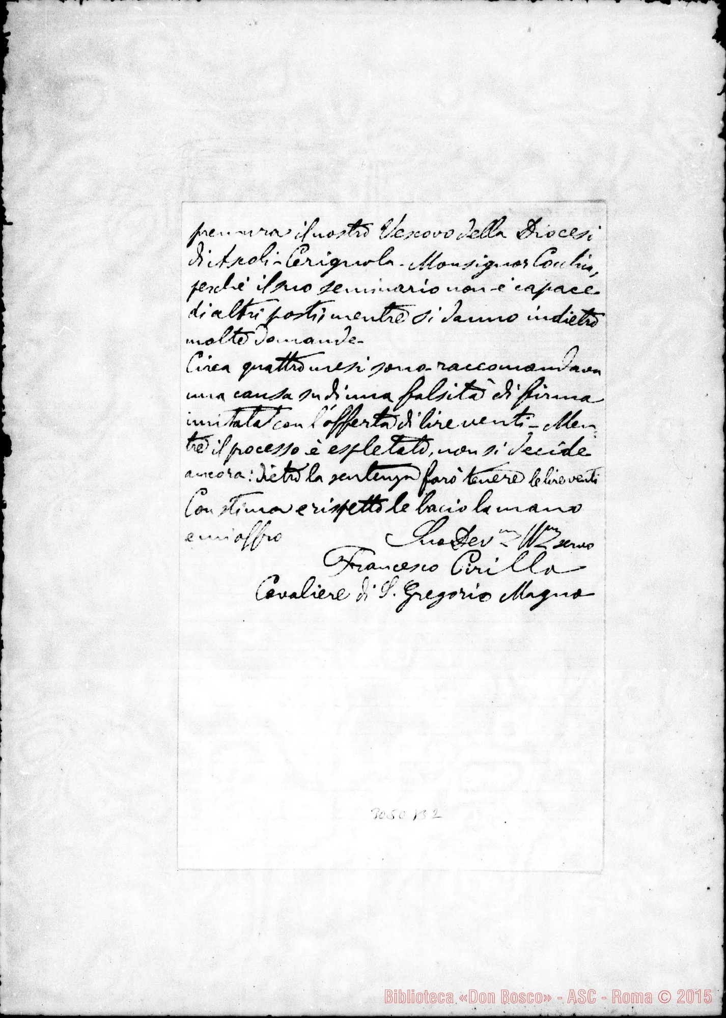 Fotogramma B 2 — Cerignola: Cirillo Francesco, cav. - D. Rua. Cerignola, 2-08-1897