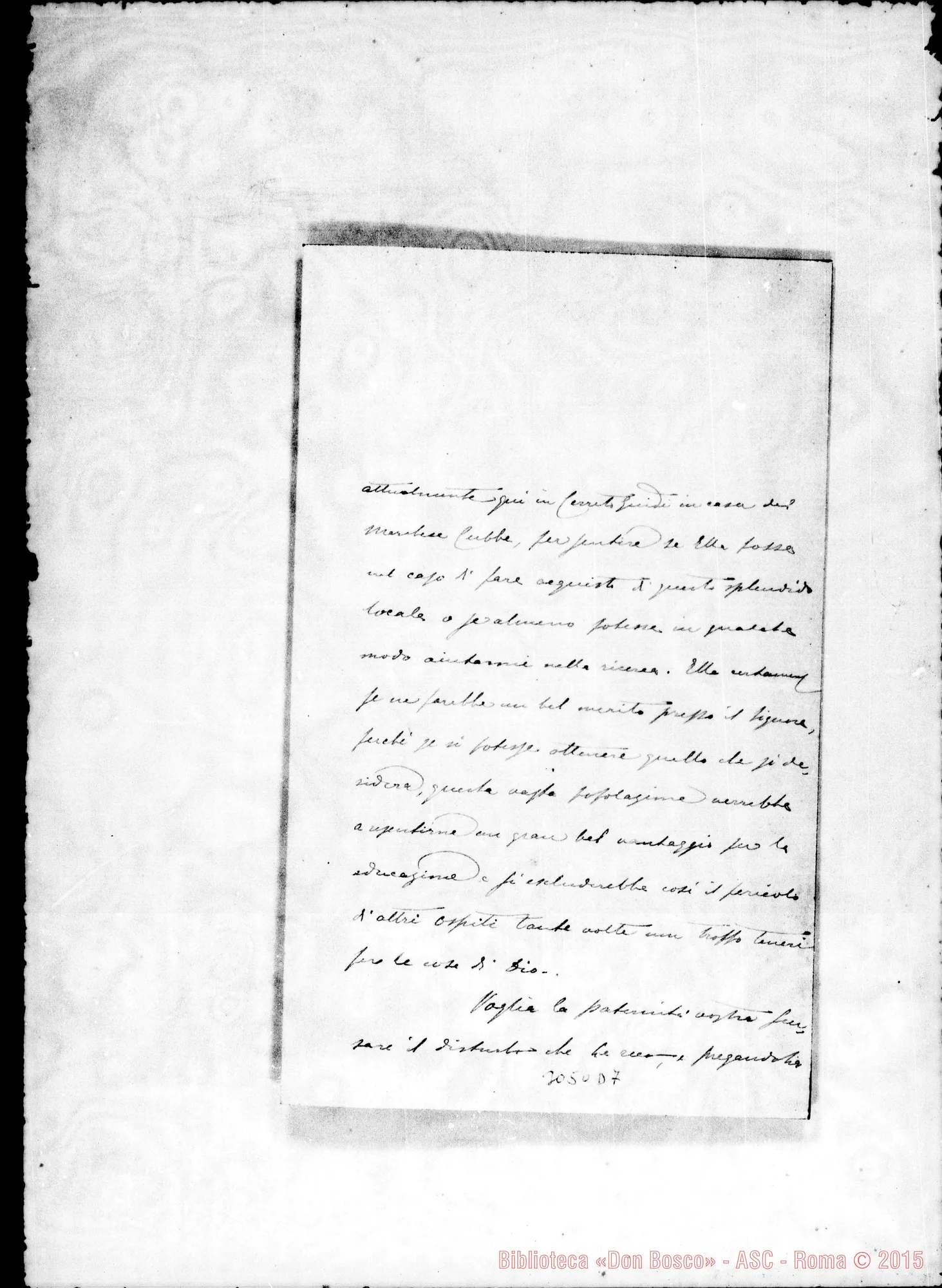 Fotogramma D 7 — Cerreto Guidi: Can. Arturo Ciardi - Rev.mo Signore. Die. 1905. Autogr. Rua