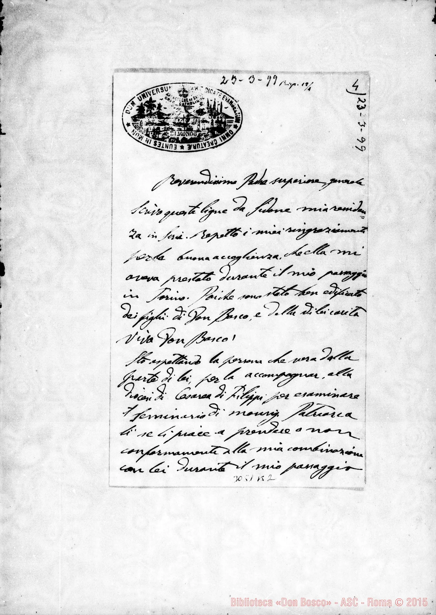 Fotogramma B 2 — Cesarea di Filippi: Aggiar Basilio, arciv. di Sa’ída - D. Rua. Saida, 23-03-1899
