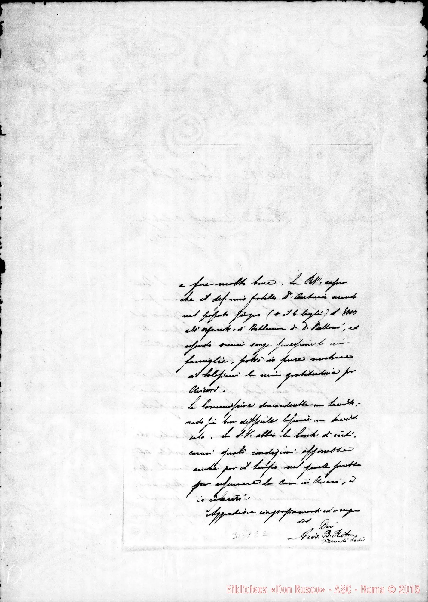 Fotogramma E 2 — Chiari: Giov.Batt. Rota, vesc. di Lodi - D. Rua. Lodi, 25-09-1897