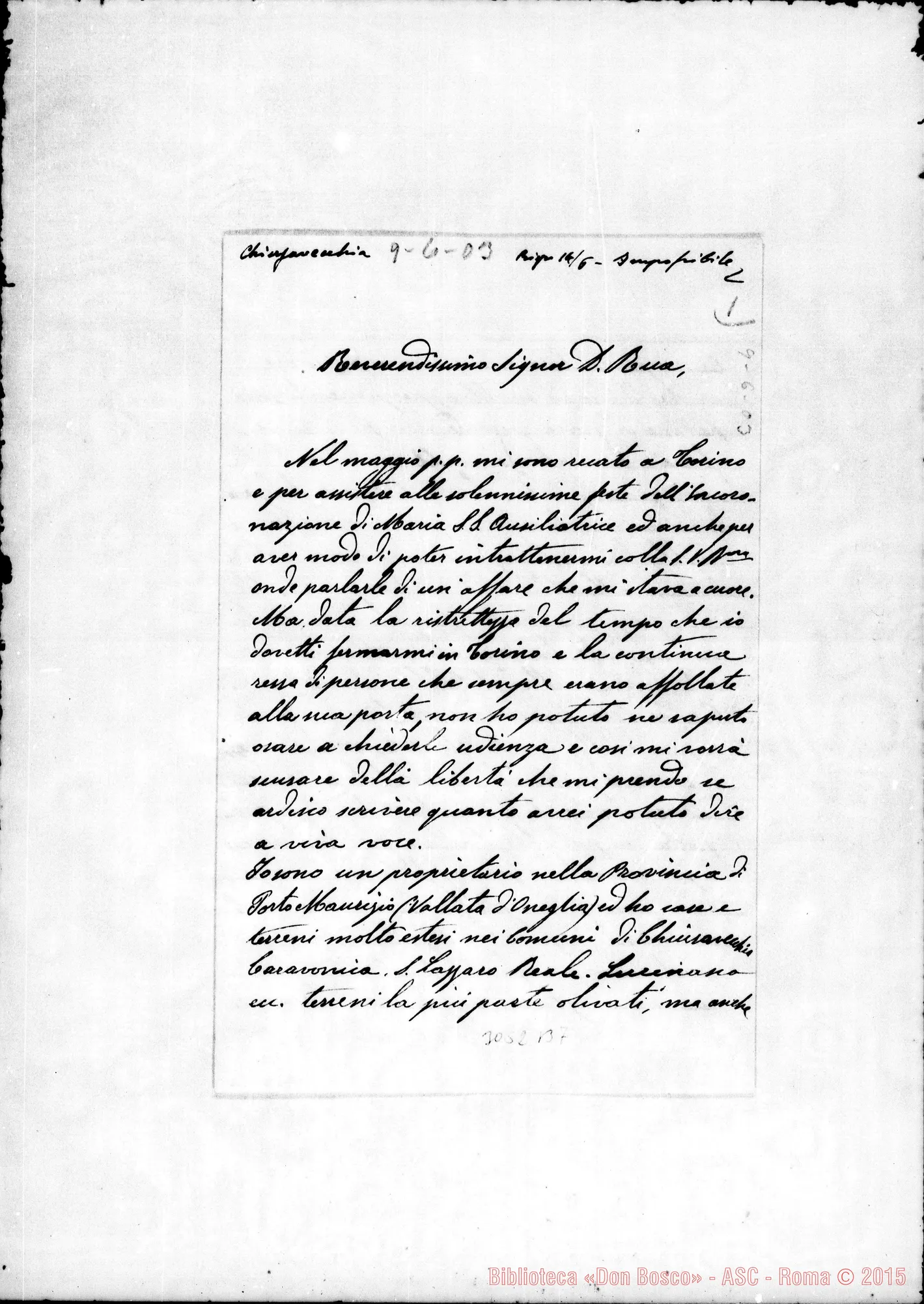 Fotogramma B 7 — Chiusavecchia: Sebastiano Gandolfo - D. Rua. Chiusavecchia, 9-06-1903