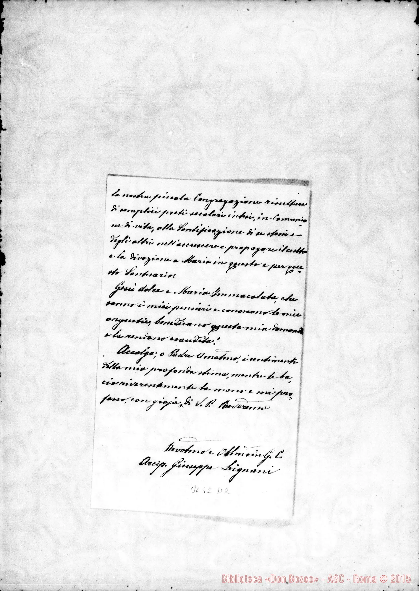 Fotogramma D 2 — Giuseppe Lignani, arciprete - D. Rua. Città di Castello, 15-02-1899