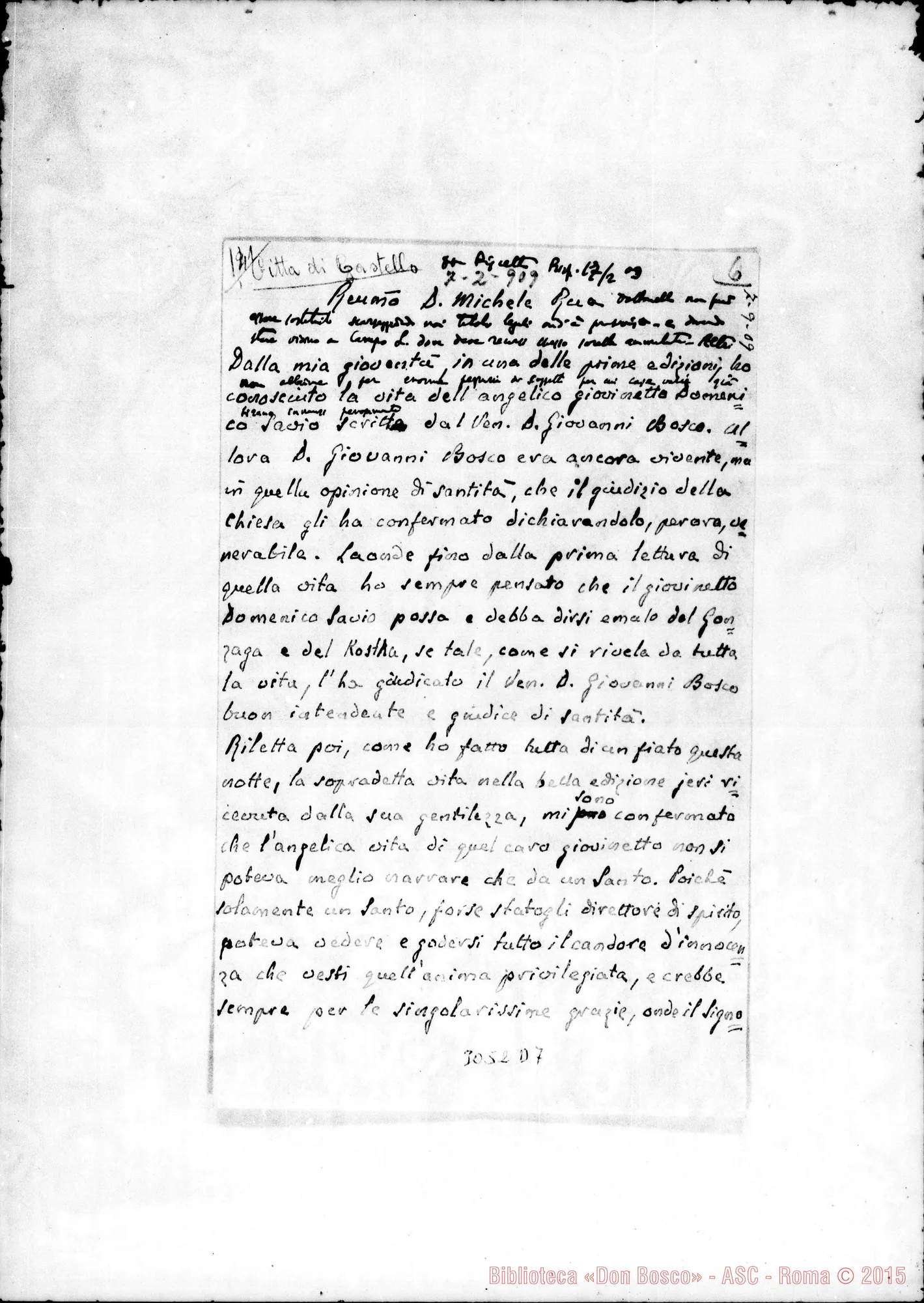 Fotogramma D 7 — Aristide Golfieri, vescovo di Città di Castello - D. Rua. Città di Castello, 7-09-1909