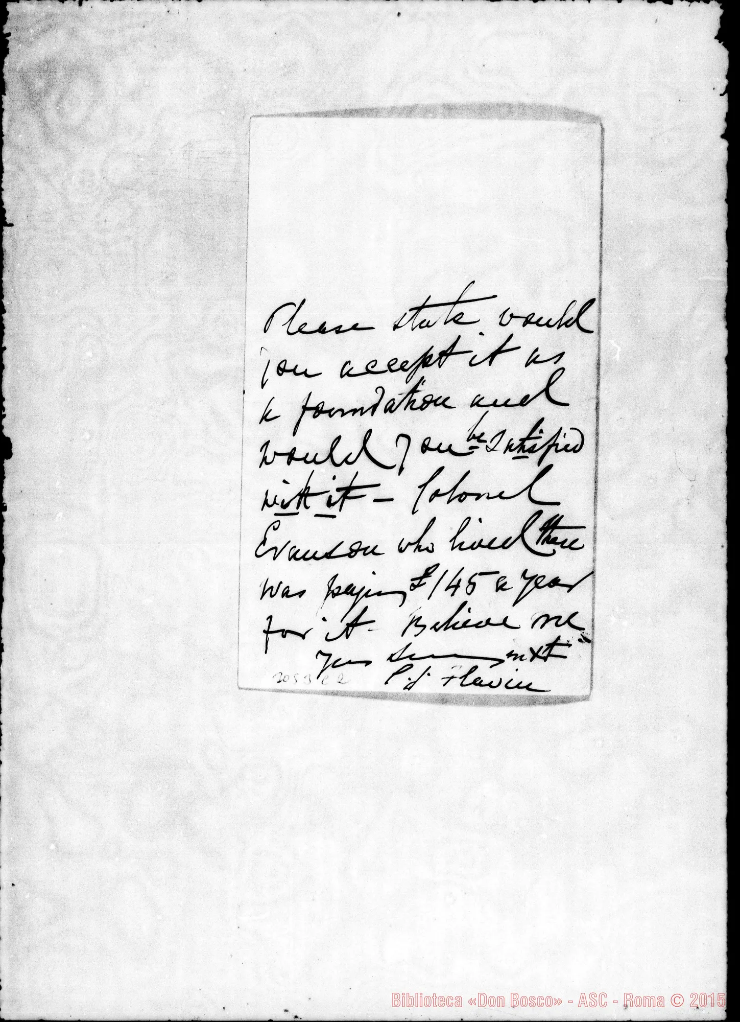 Fotogramma C 2 — P.J. Flavin - D. Rua, 8-12-1902. Autogr. Rua