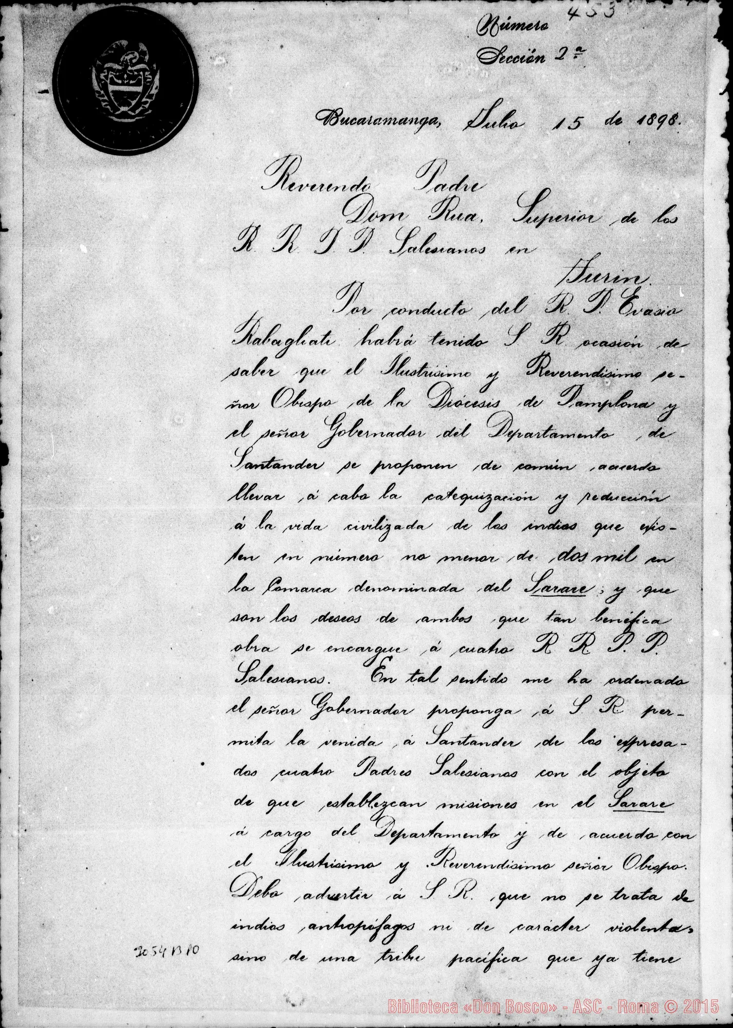 Fotogramma B 10 — Reyes González (Ministero delle Finanze) - D. Rua. Bucaramanga, 15-07-1898