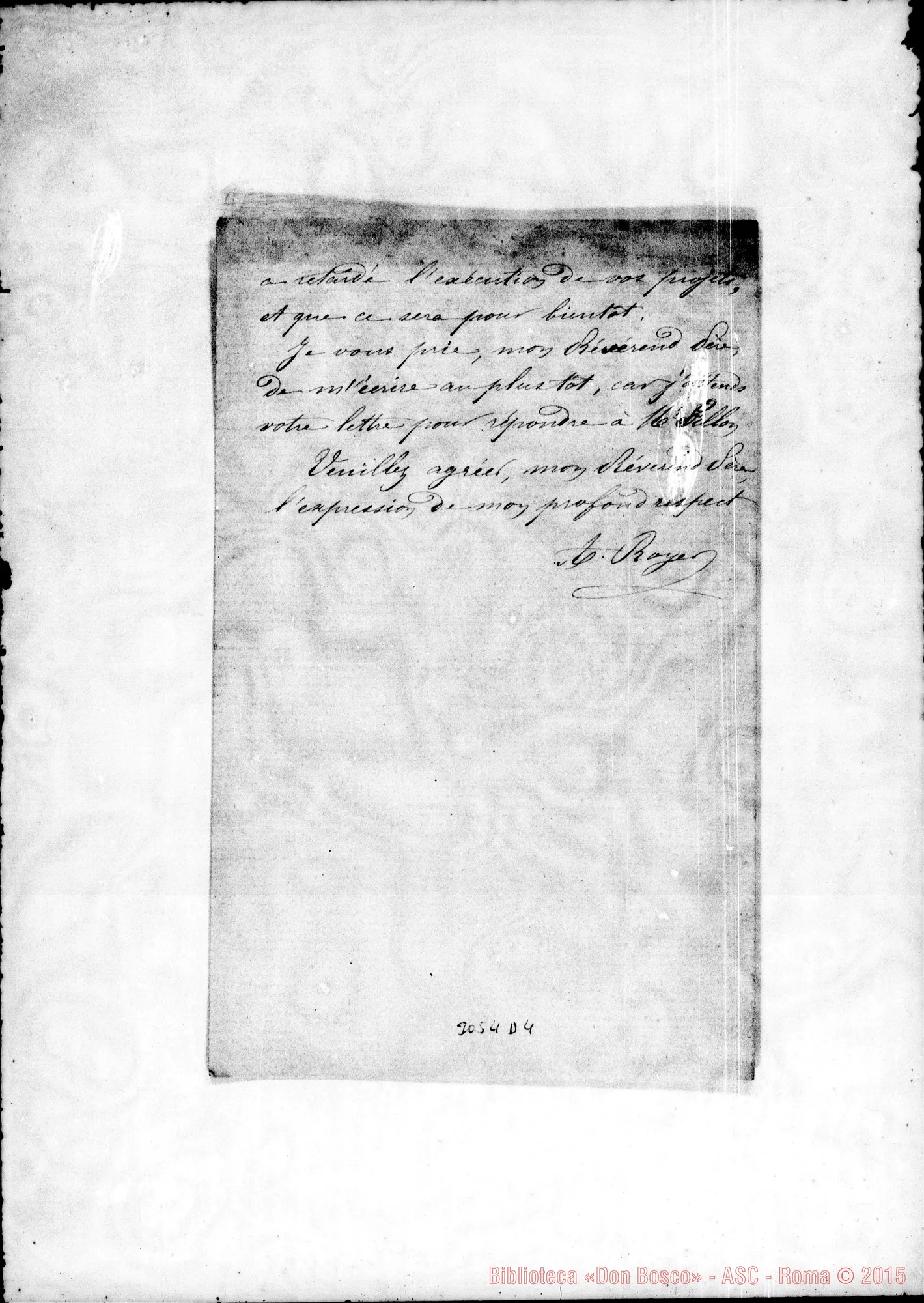 Fotogramma D 4 — A. Royer - Révérend Pére. Commercy, 10-10-1896