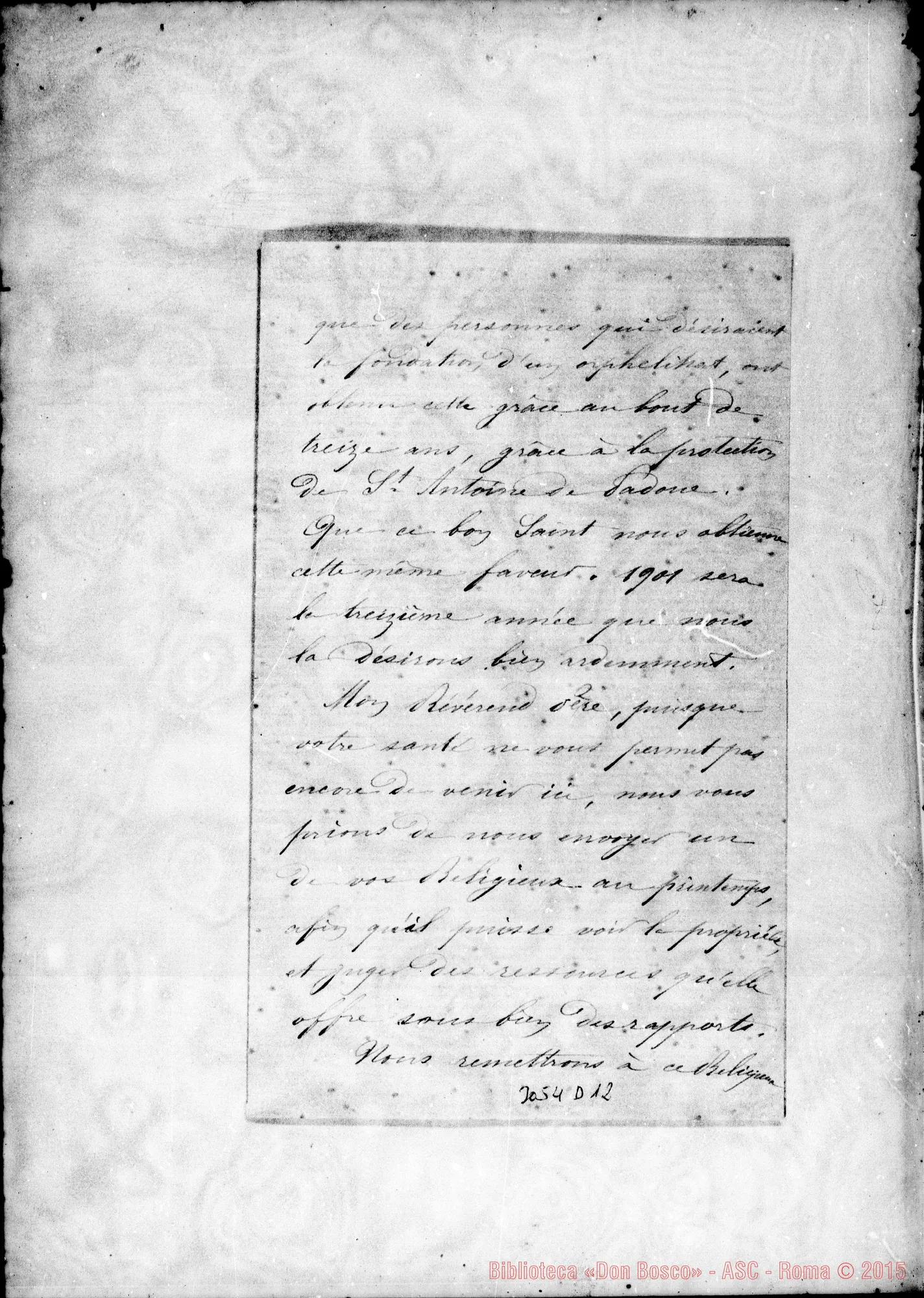 Fotogramma D 12 — A. Royer - Révérend Pére. Commercy, 2-02-1898