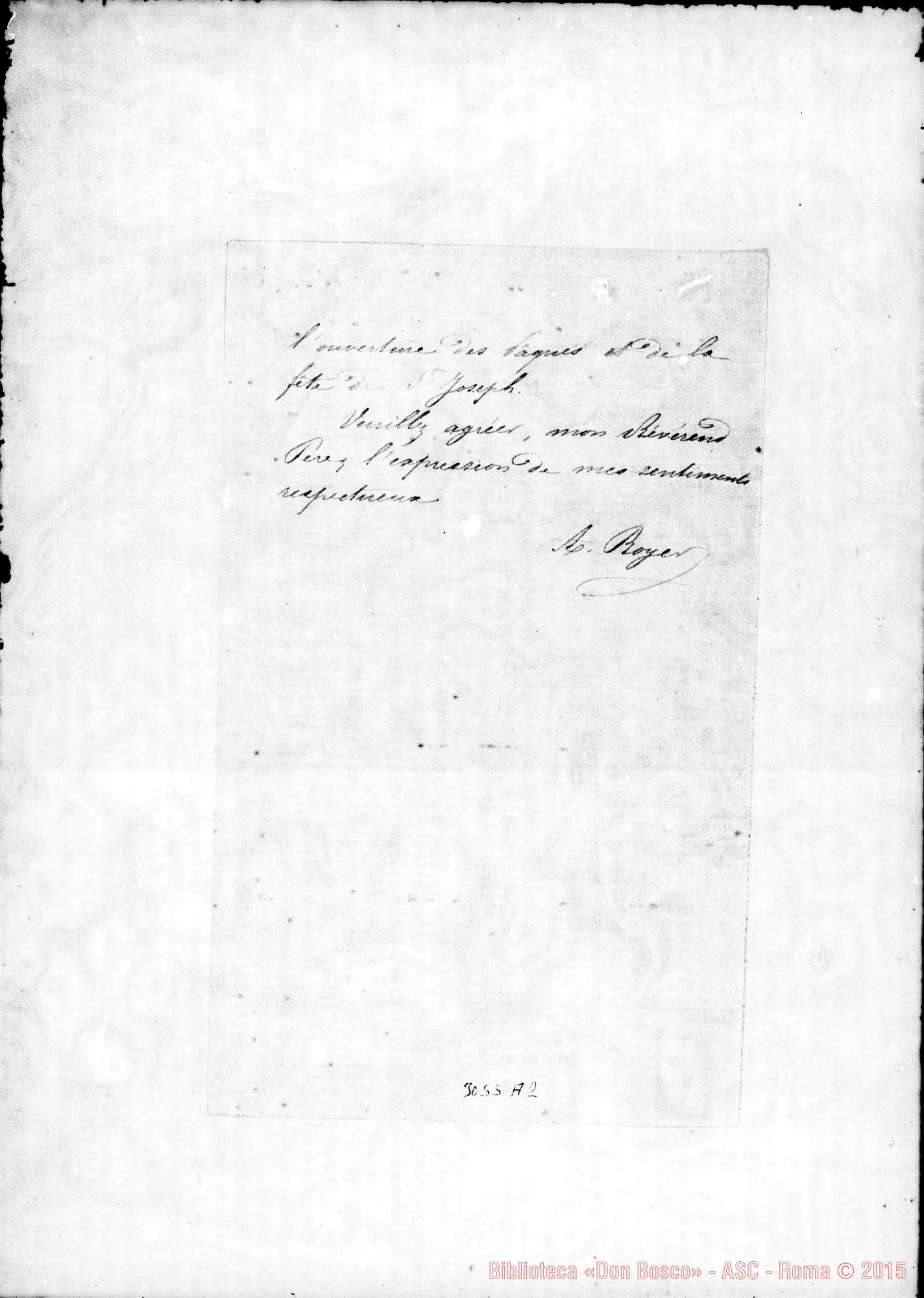 Fotogramma A 2 — A. Royer - Révérend Pére. Commercy, 12-03-1899