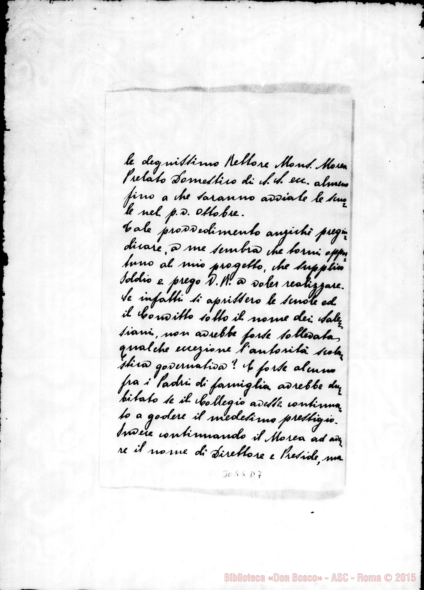 Fotogramma D 7 — Antonio Lamberti, vesc. - Rev.mo Signore. Bari, 13-07-1897