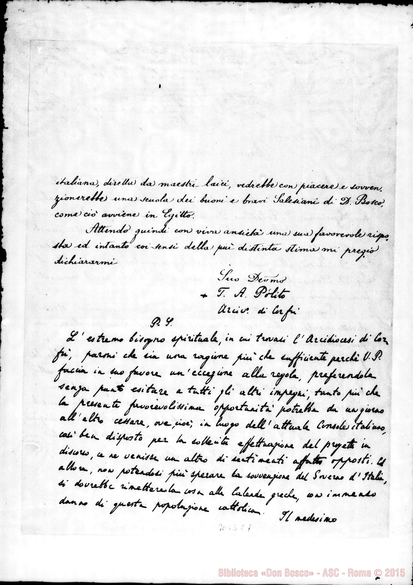 Fotogramma E 7 — Teodoro Polito, vesc. di Corfú - D. Rua. Corfù, 11-01-1902