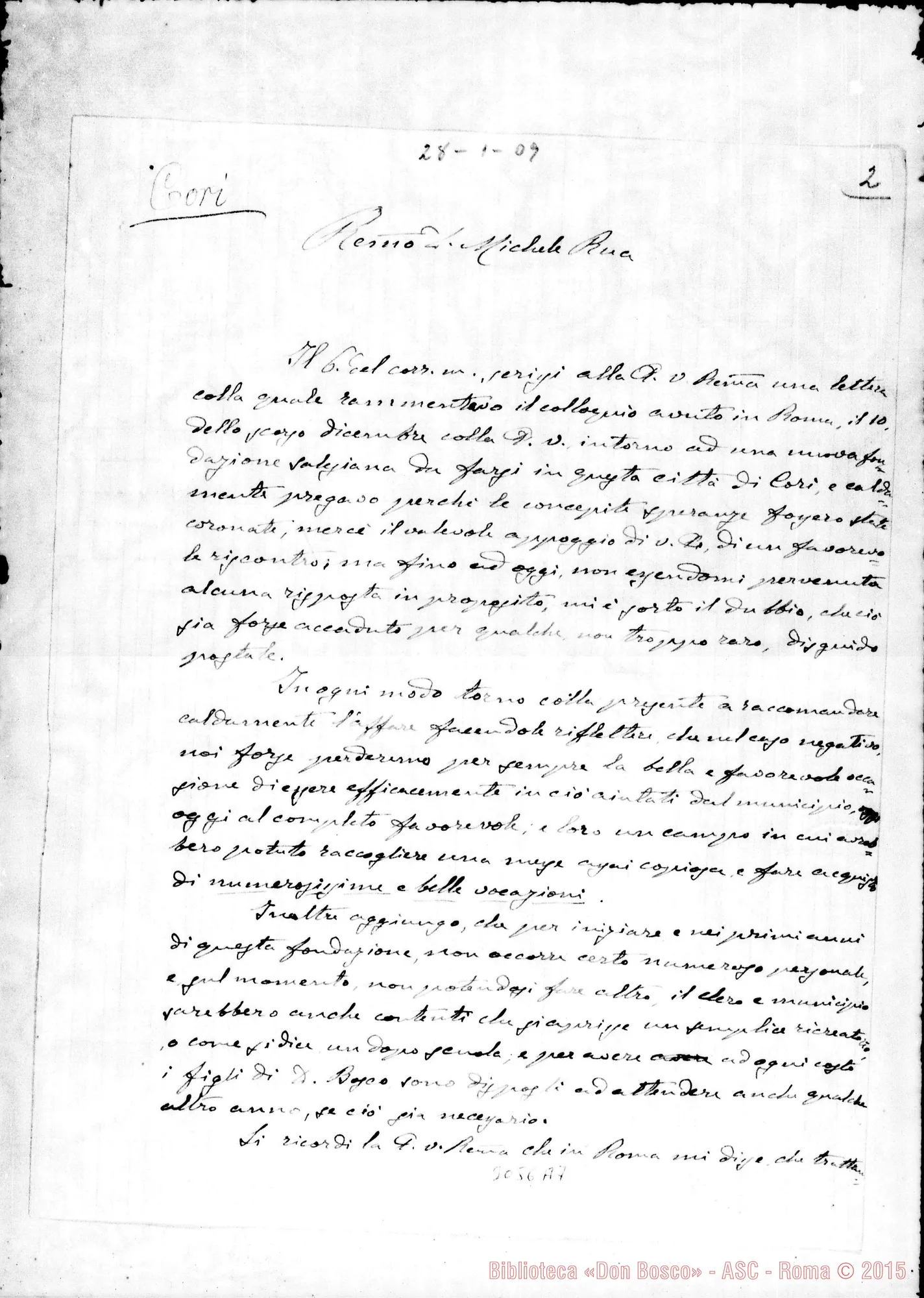 Fotogramma A 7 — Antonio Can. Pistilli - D. Rua. Cori, 28-01-1909