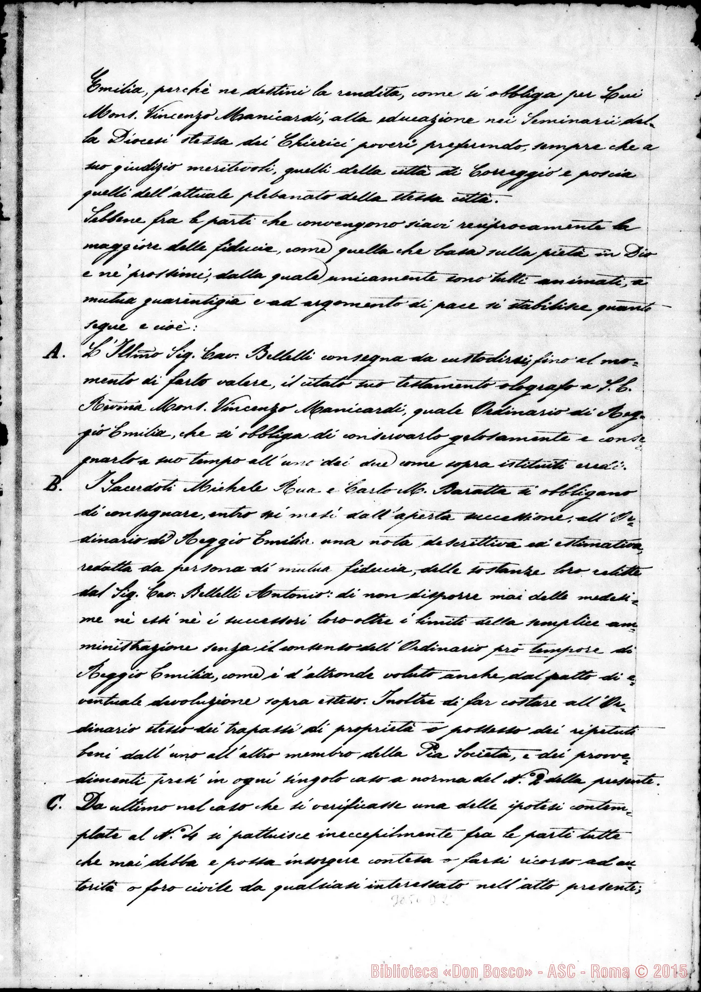 Fotogramma D 2 — Abbozzo di convenzione