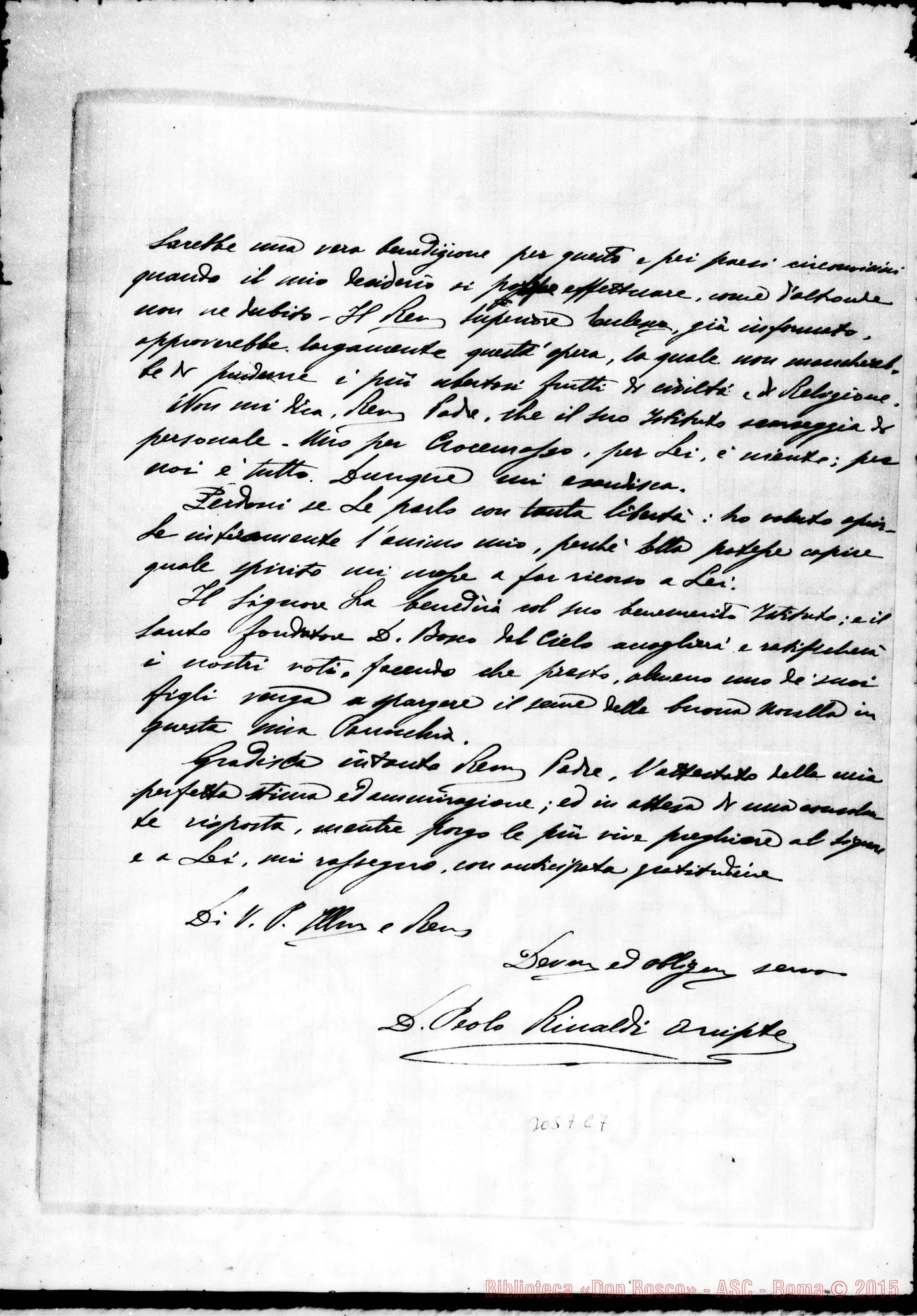 Fotogramma C 7 — Crocemosso: Rinaldi D. Paolo, arciprete - D. Rua. Crocemosso, 16-02-1895