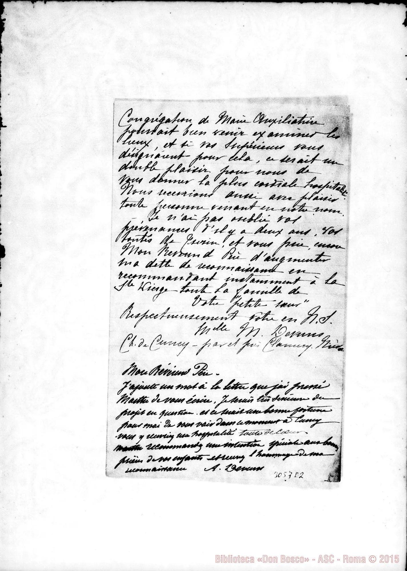 Fotogramma E 2 — Cuncy: Melle M.Devuns - Révérend Pére. Cuncy, 1-05-1891