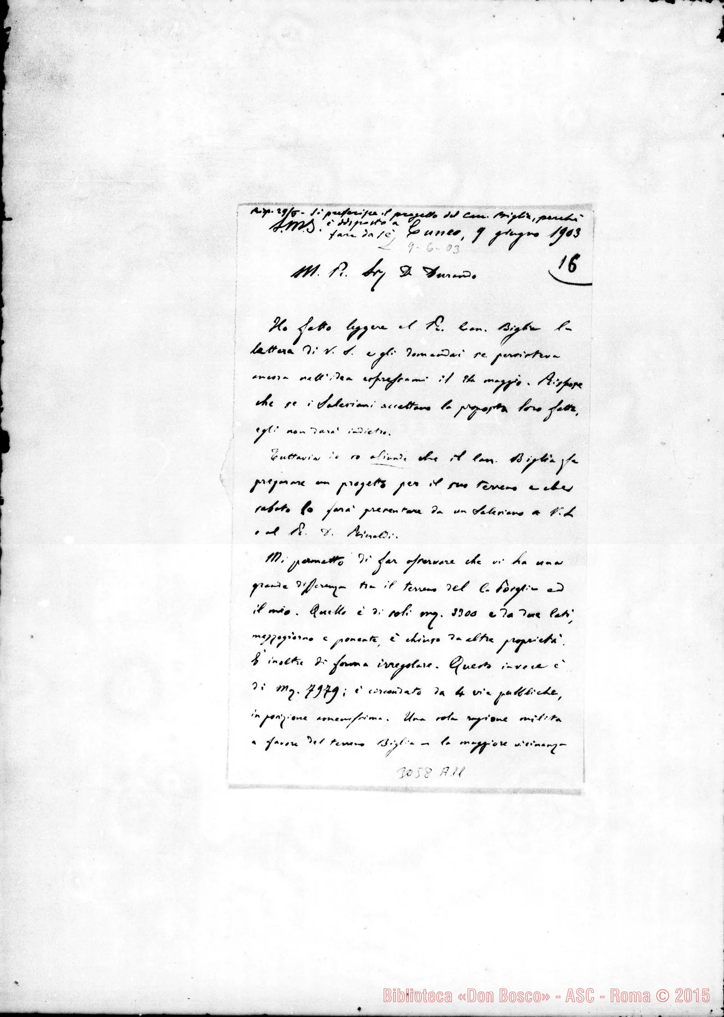 Fotogramma A 11 — Can. Peano - D. Durando. Cuneo, 9-06-1903