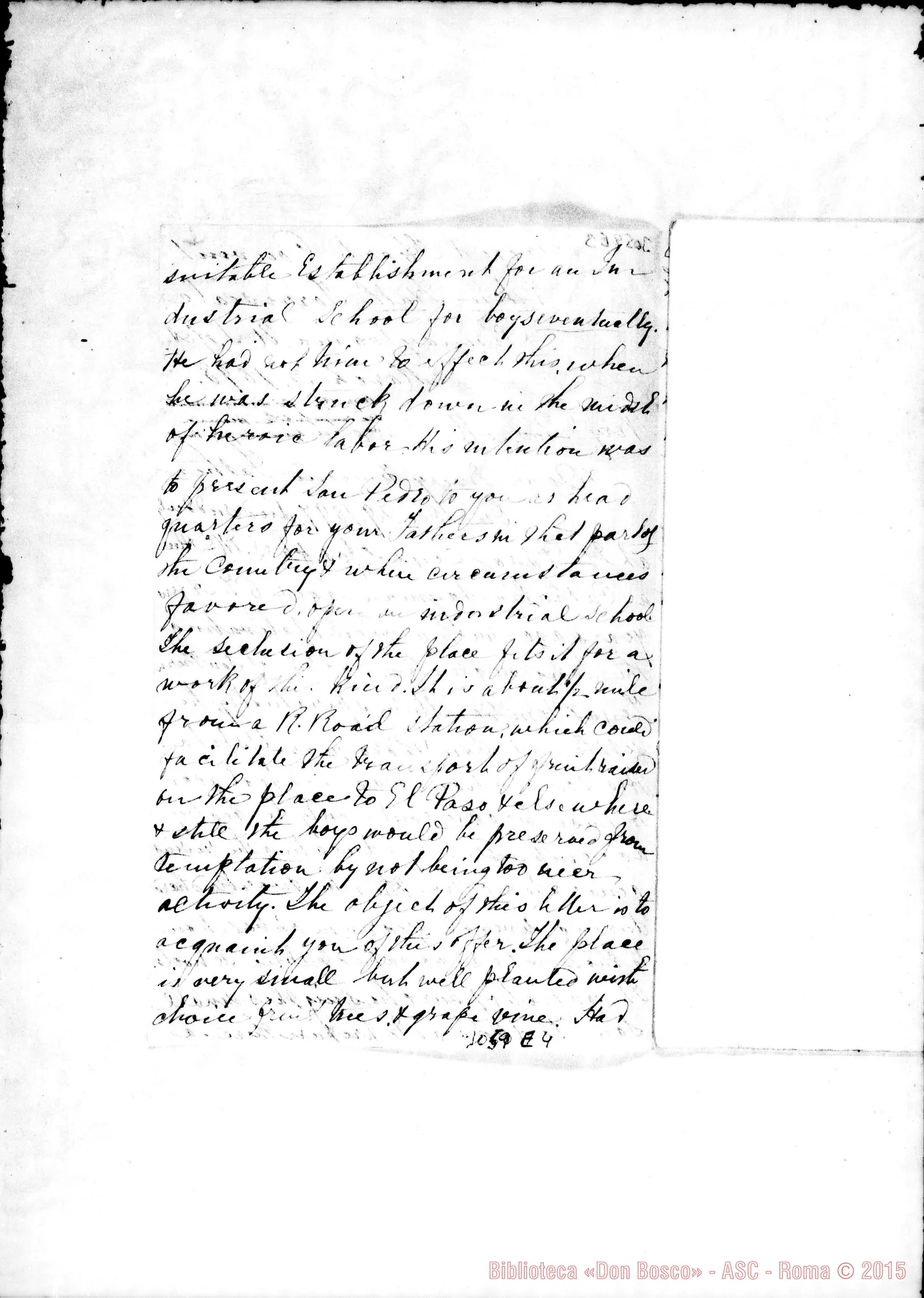 Fotogramma E 4 — E1 Paso: Lettera A D. Rua per una scuola industriale, il 3-03-1898