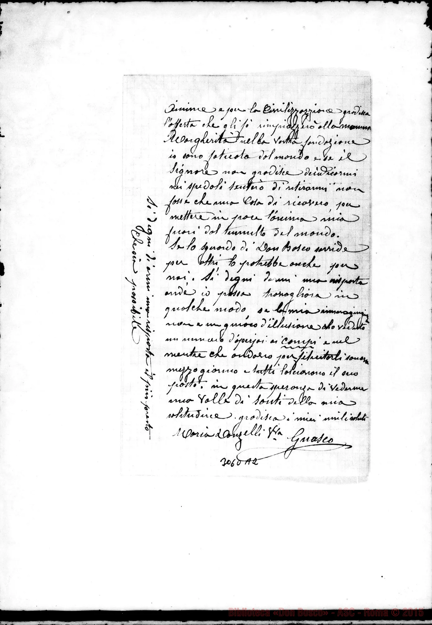 Fotogramma A 2 — Erbalunga: Maria Donzelli, ved.Guasco - Rev.mo Padre. Erbalunga, 14-04-1898