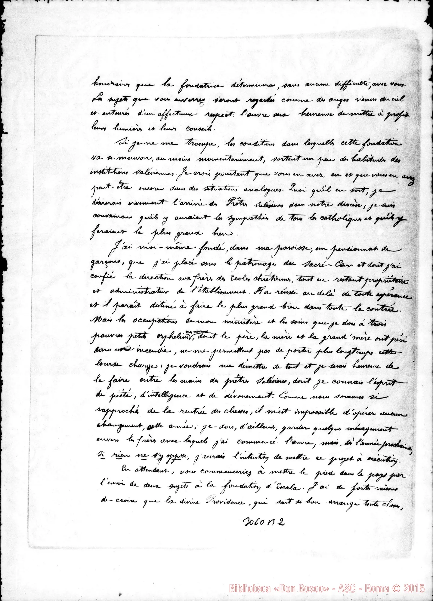 Fotogramma B 2 — Escala: A. Cuillé, curé de Tuzaguet - Révérend Pére. Sett.1896. Autogr. Rua