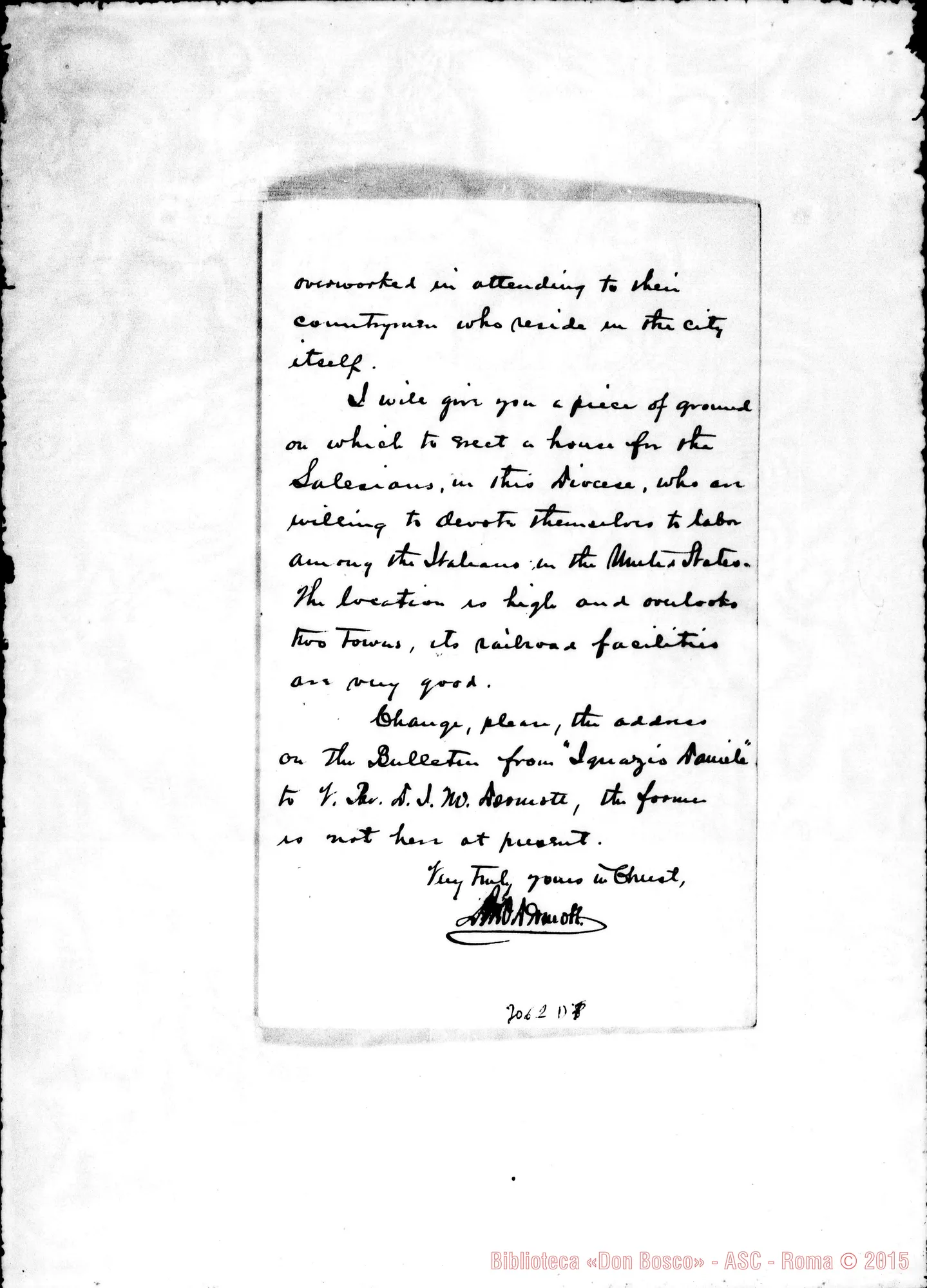 Fotogramma D 7 — McDermott - D. Rua. Filadelfia, 2-12-1895. Autogr. Rua
