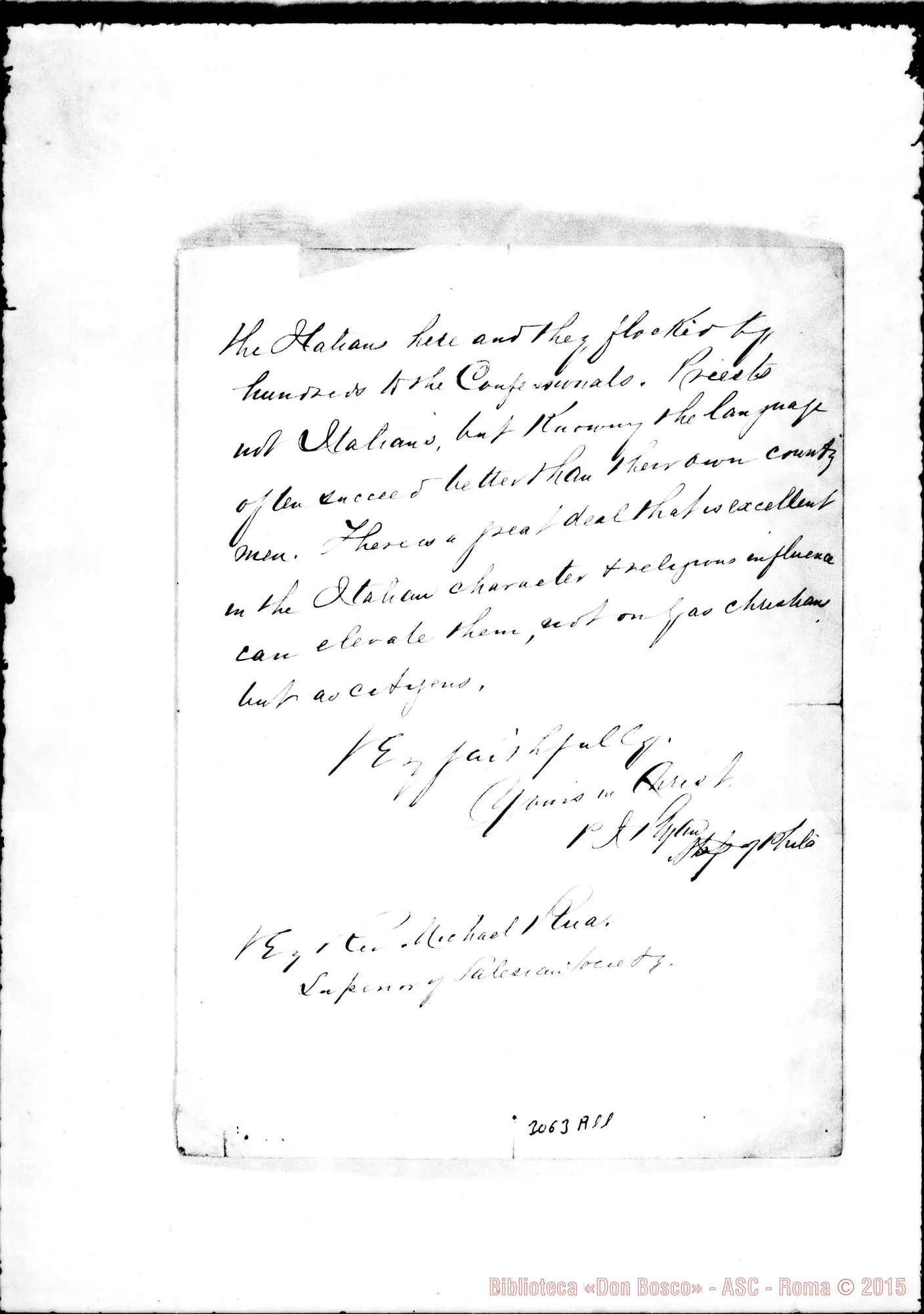Fotogramma A 11 — Patrizio Giovanni Ryan, vesc. di Filadelfia - Rev.do, il 17-07-1896