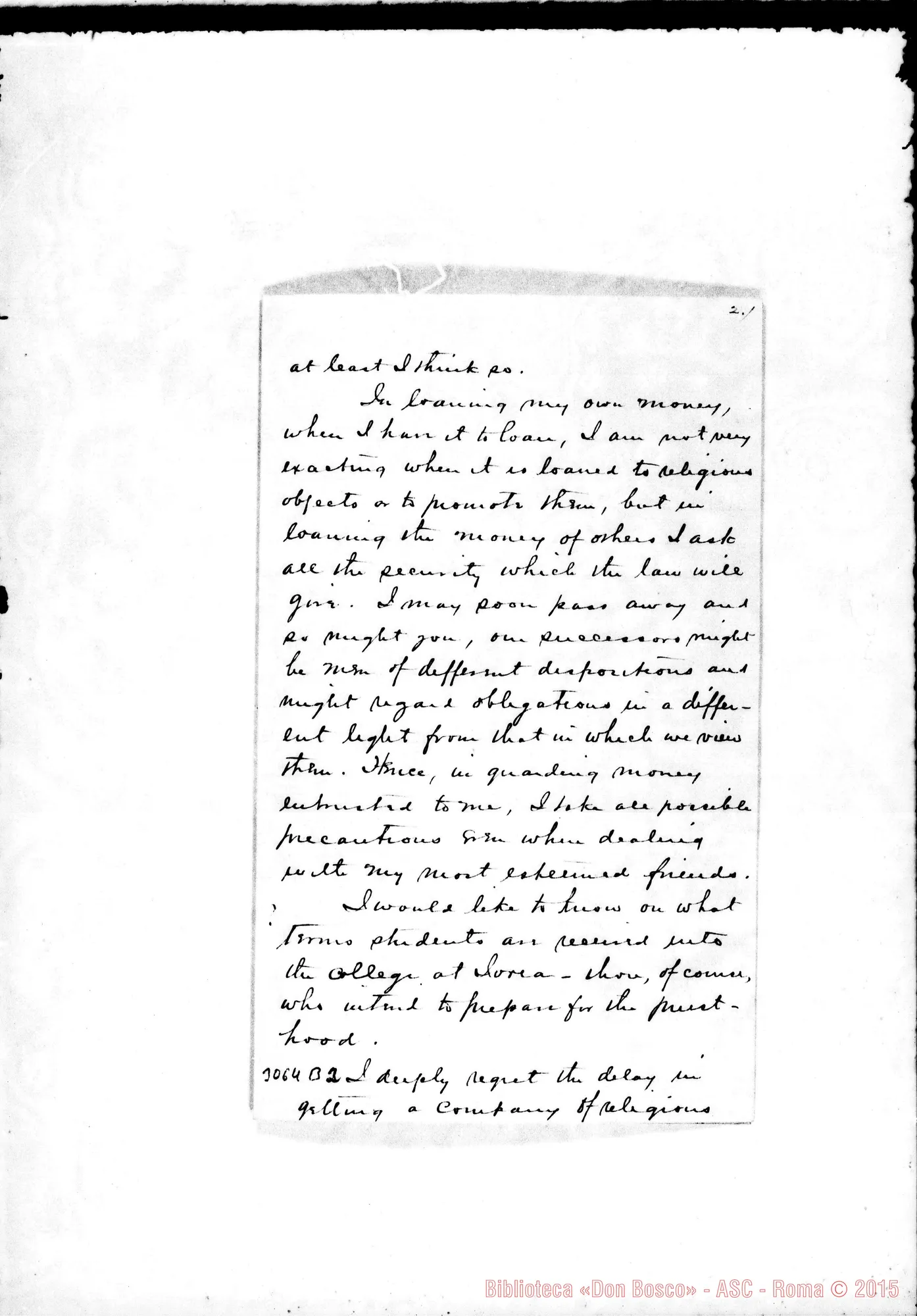 Fotogramma B 2 — McDermott - D. Rua. Filadelfia, 17-01-1897. Autogr. Rua