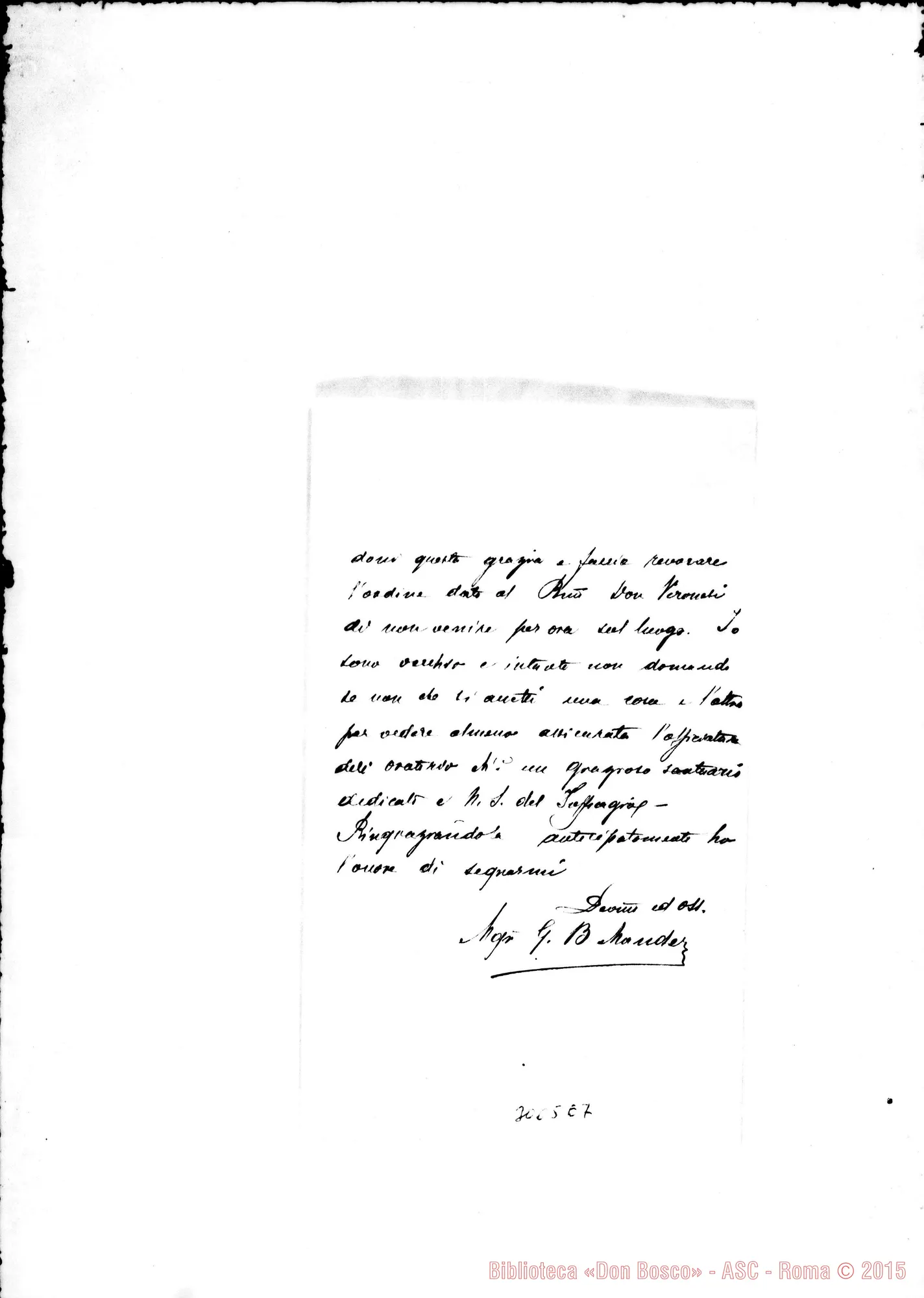 Fotogramma E 7 — Fonte: Mons. G.B. Mander - Rev.mo Padre. Fonte, 3-08-1906