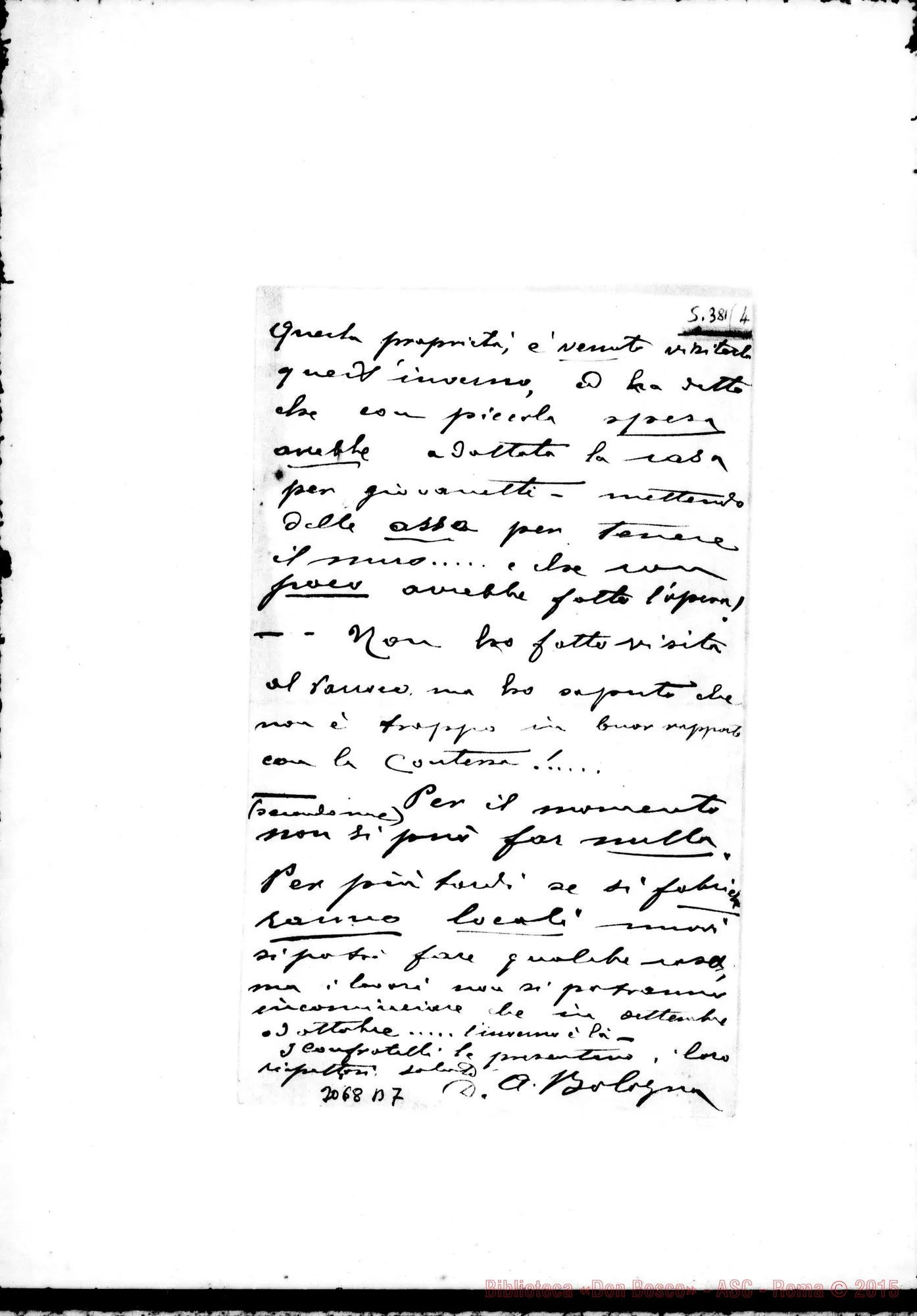 Fotogramma B 7 — Fubine: D. Bologna - Sig. Ispettore. Alessandria, 26-04-1901