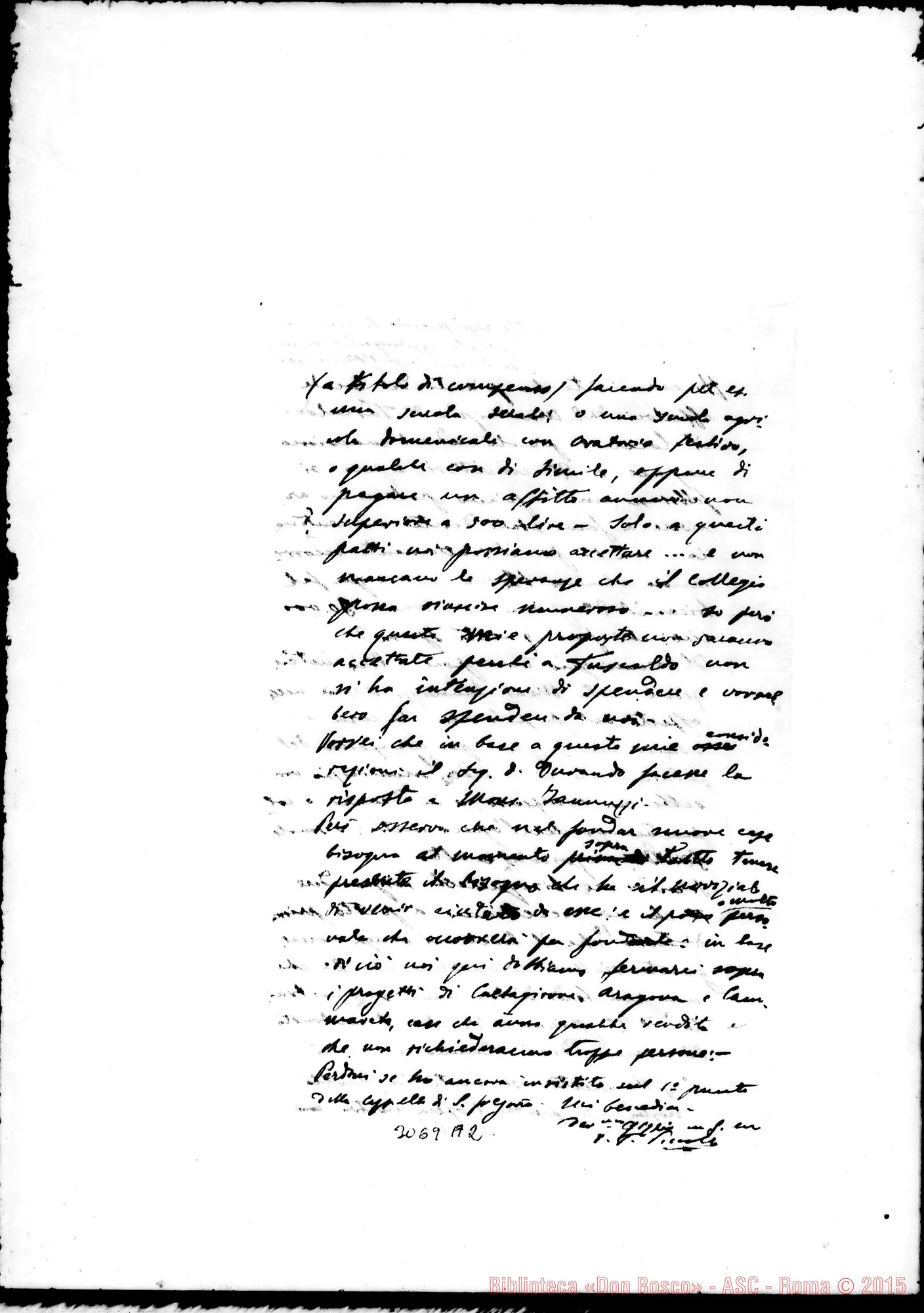 Fotogramma A 2 — D. Piccollo: Lettera incompleta A D. Durando