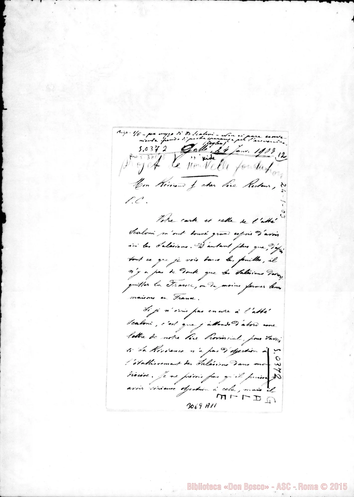 Fotogramma A 11 — Galle: Giuseppe Van Reeth, vesc. - Pére Recteur. Galle, 24-01-1903