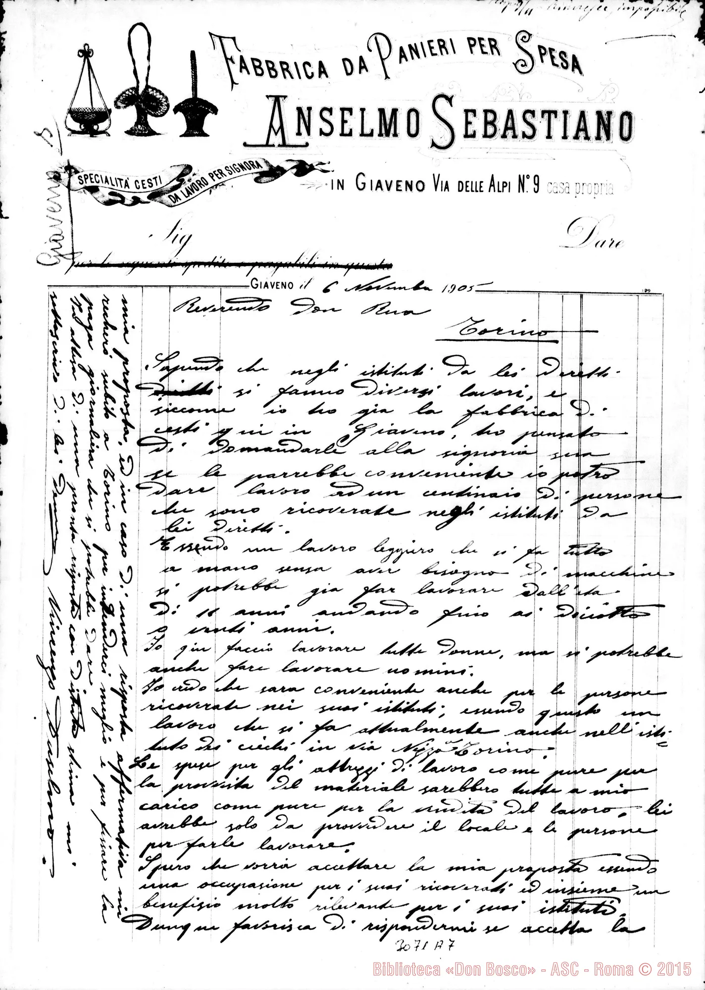 Fotogramma A 7 — Giaveno: Vincenzo Anseimo - D. Rua. Giaveno, 6-11-1905
