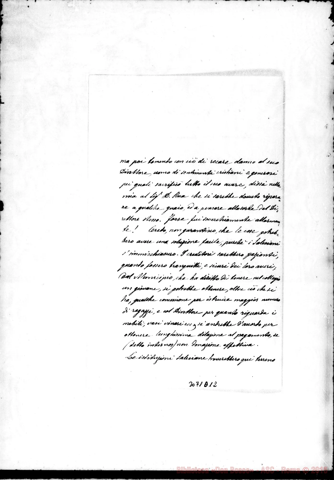 Fotogramma D 12 — Galdoni Giuseppe - Rev.mo Signore. Grottamare, 9-01-1893