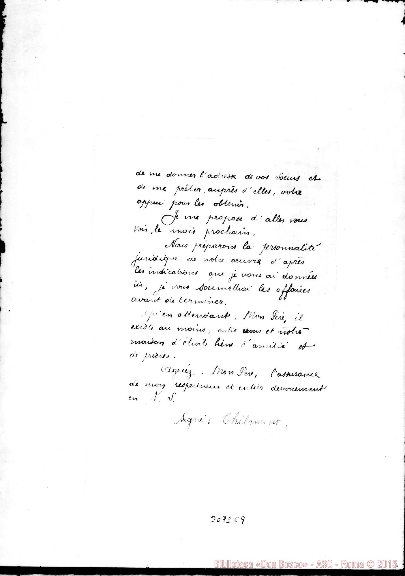 Fotogramma C 9 — L’Abbé Ch. Thilmont - Mon Cher Pére. Copia di lettera, il 20-06-1899