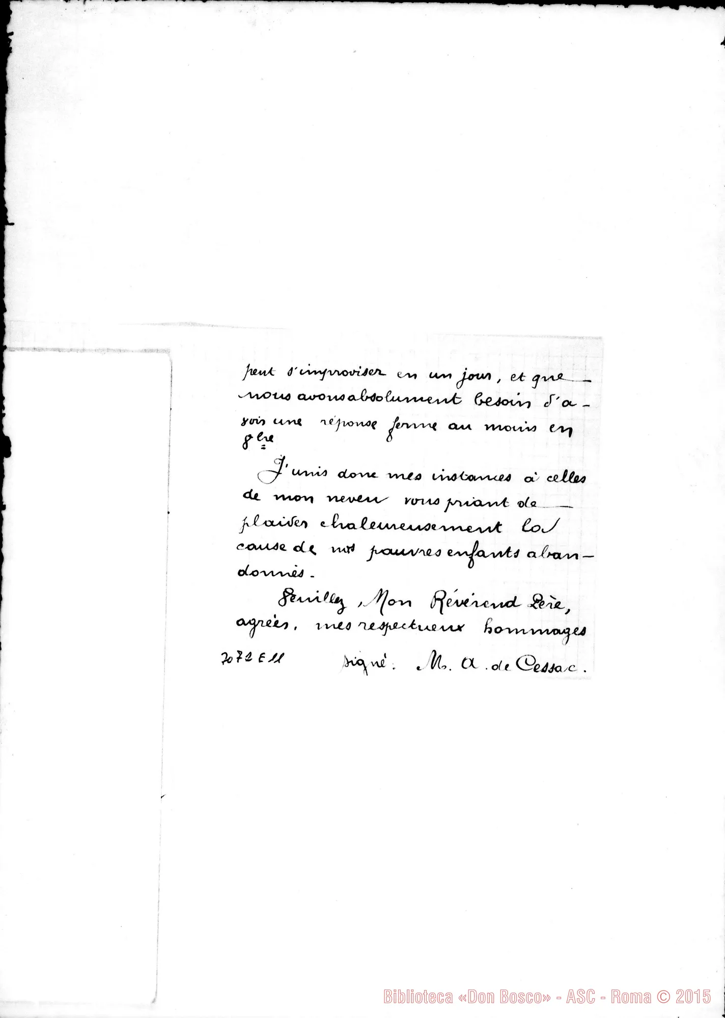 Fotogramma E 11 — J. de Cessac - Révérend Pére. Gueret, 11-06-1897. Copia