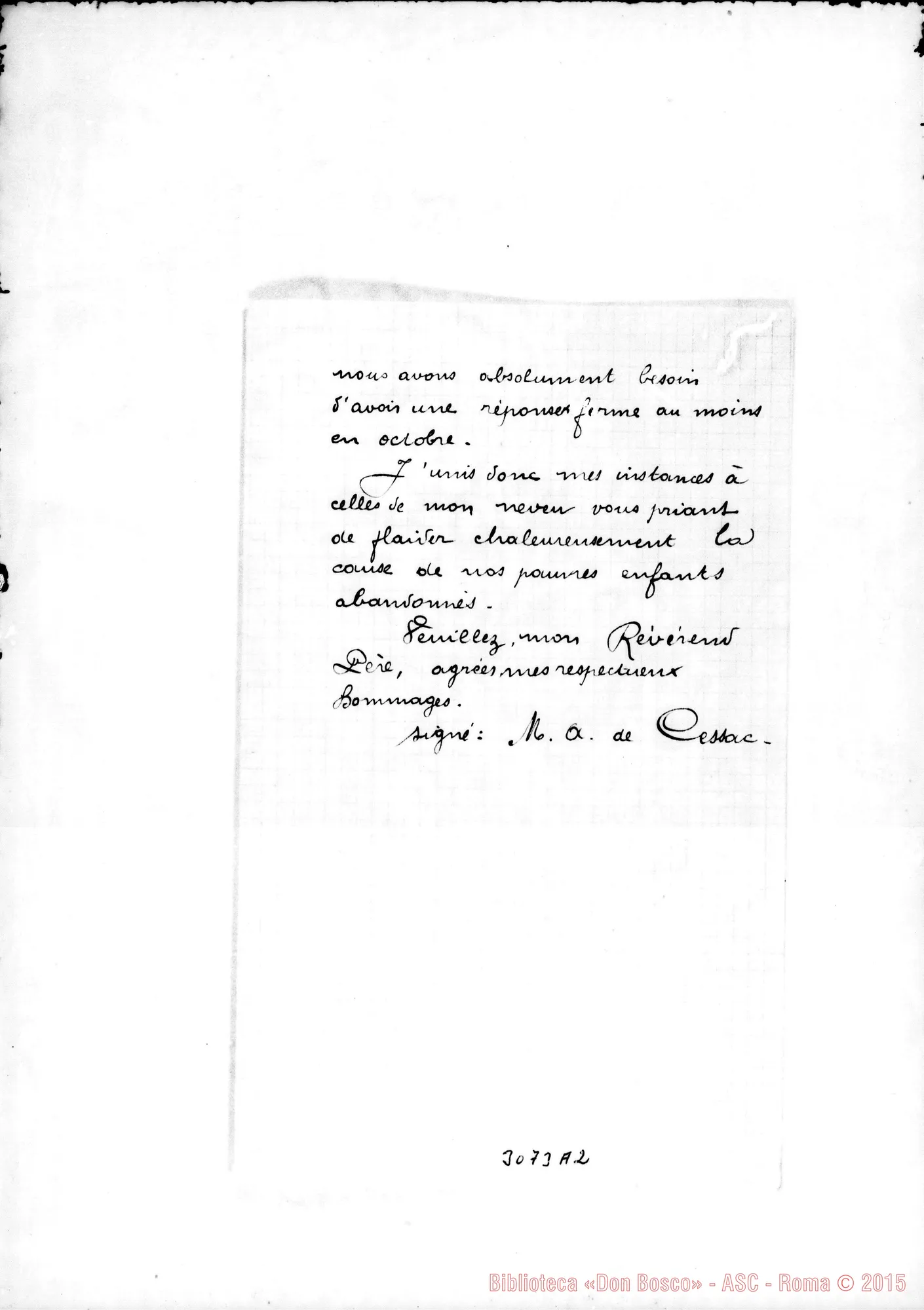 Fotogramma A 2 — J. de Cessac - Révérend Pére. Gueret, 11-06-1897. Copia