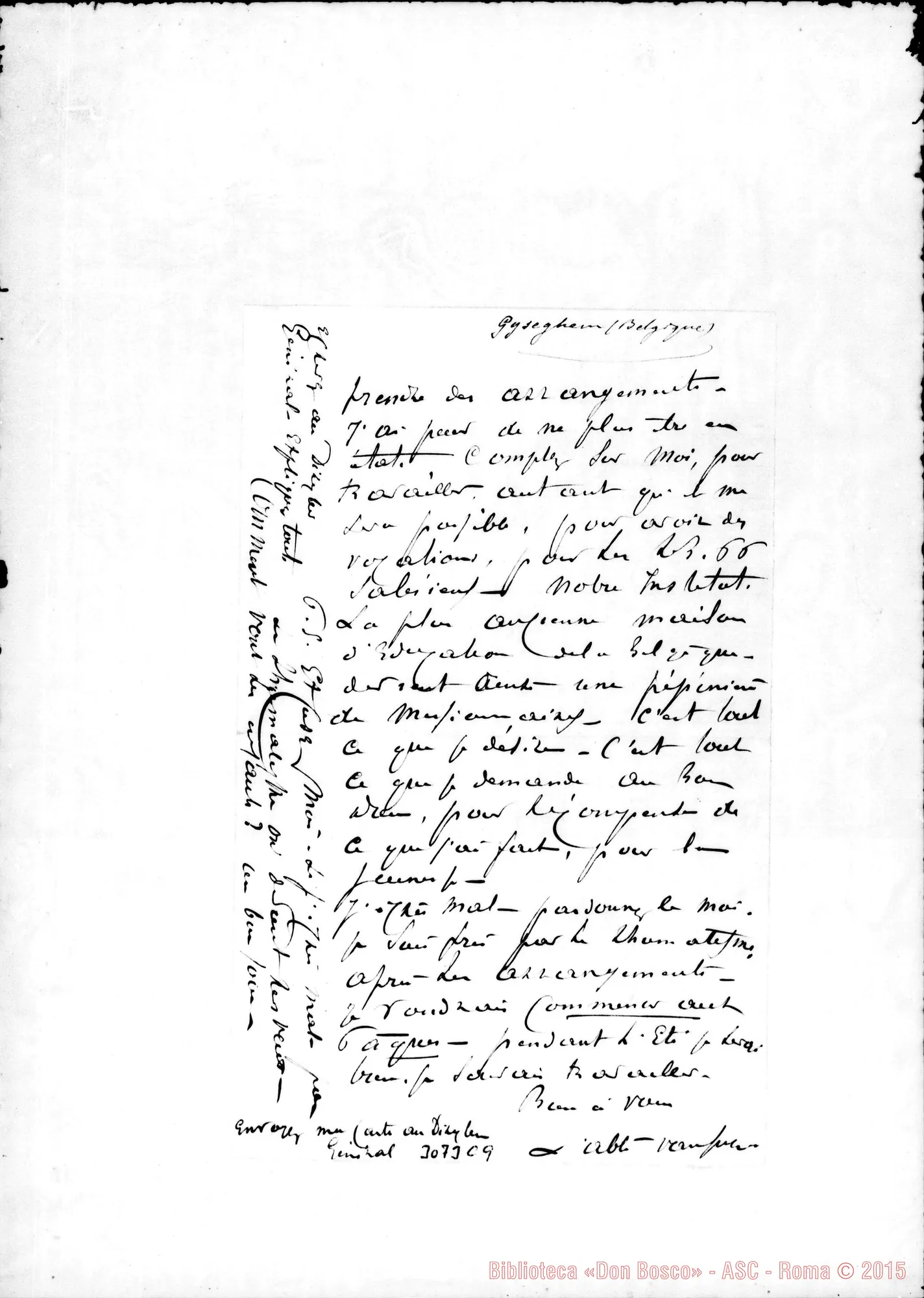 Fotogramma C 9 — L’Abbé Van Impe - Superiore. Gyseghen, 7-02-1900. Autogr. Rua