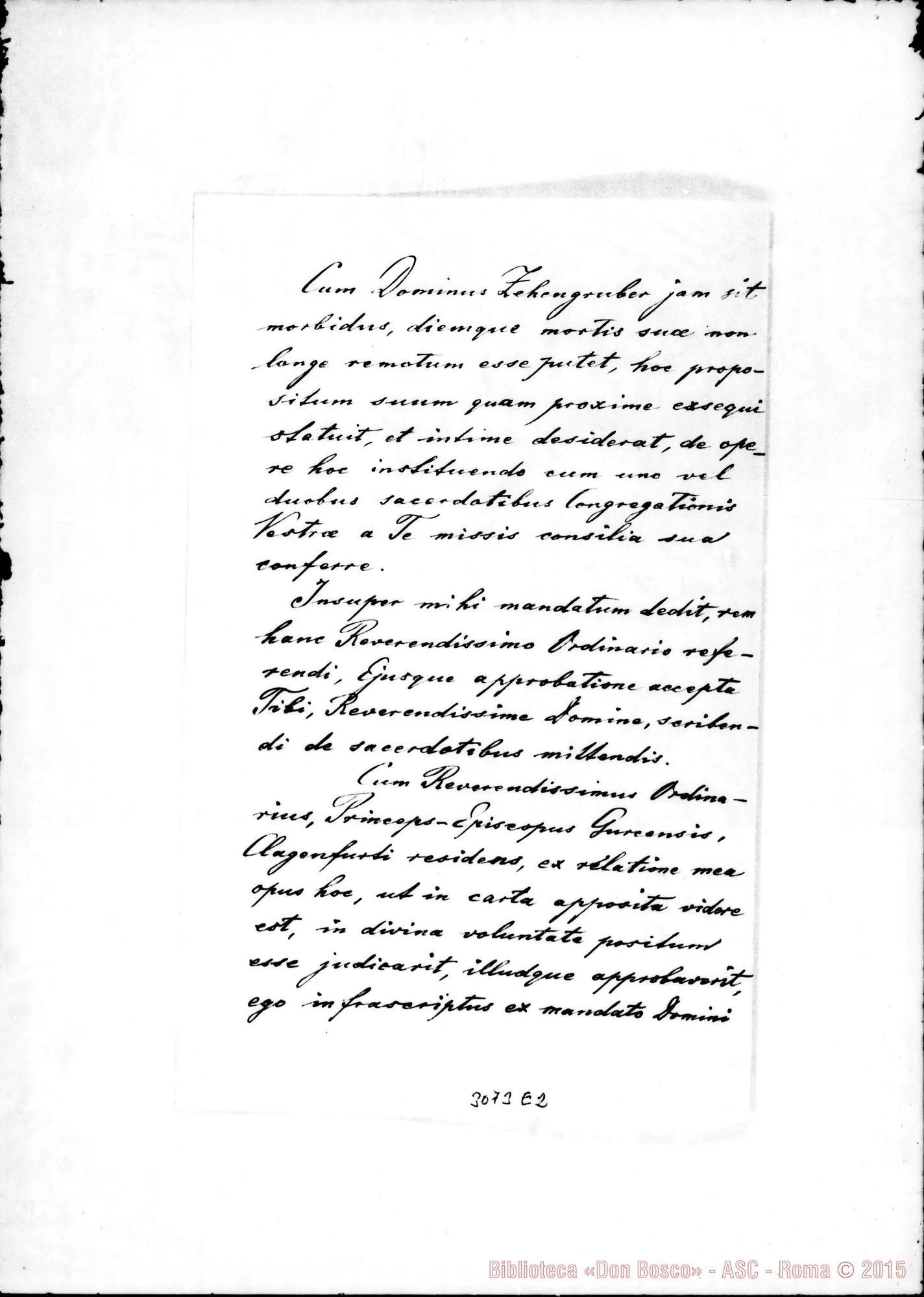 Fotogramma E 2 — Harbach: Pietro Schwentor - Rev.mo. Harbach, 8-02-1900. Autogr. Rua