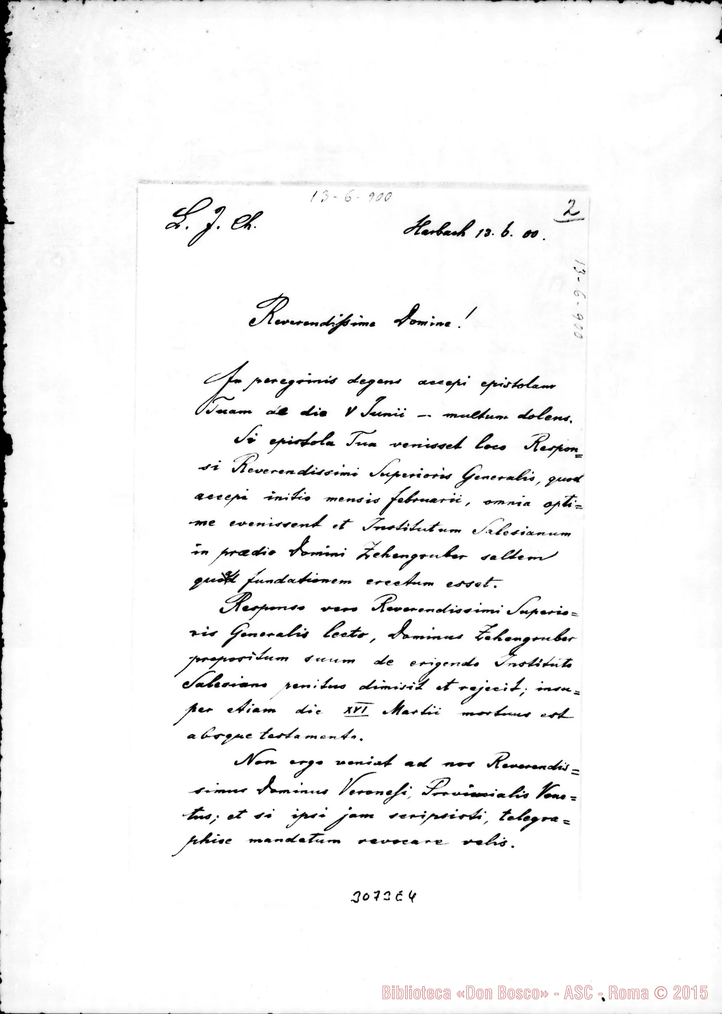 Fotogramma E 4 — Pietro Schwentor - Rev.mo. Harbach, 13-06-1900