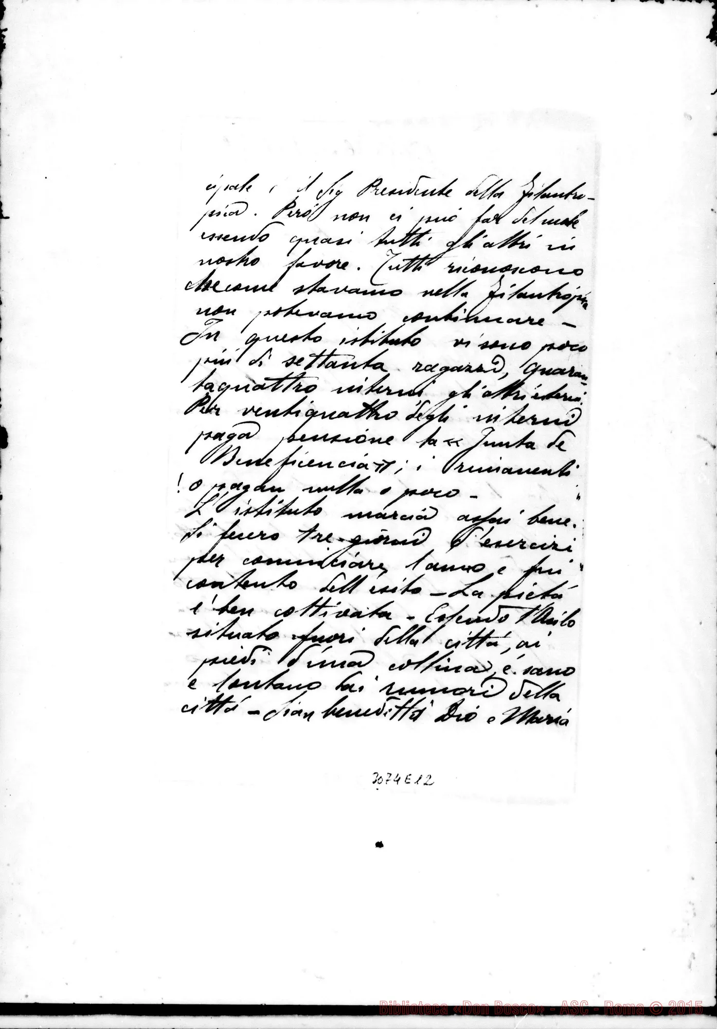 Fotogramma E 12 — Sac. Domenico Comin - D. Rua. Guayaquil, 29-05-1905. Autogr. Rua