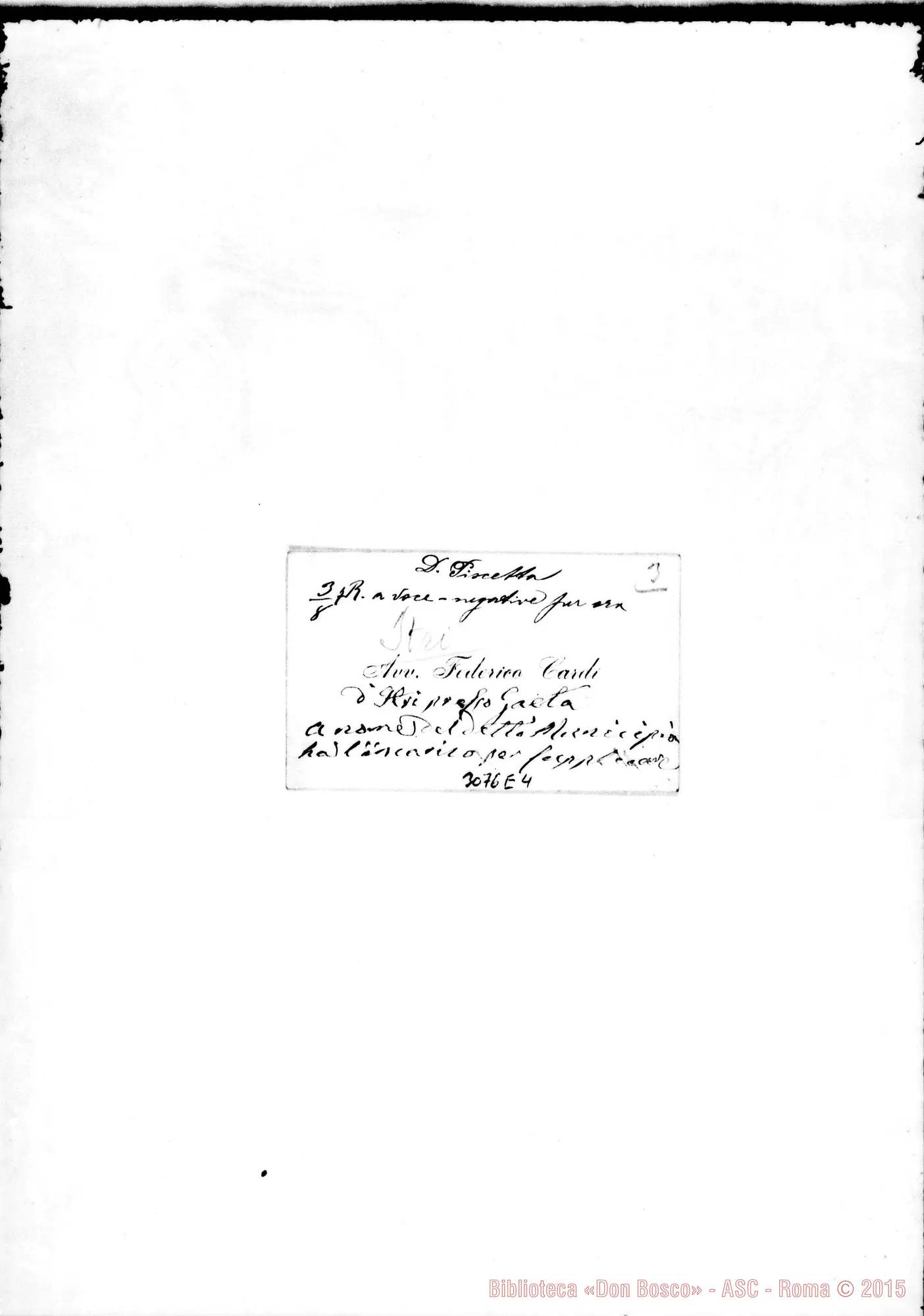 Fotogramma E 4 — Avv. Federico Cardi - Congr. Salesiana.