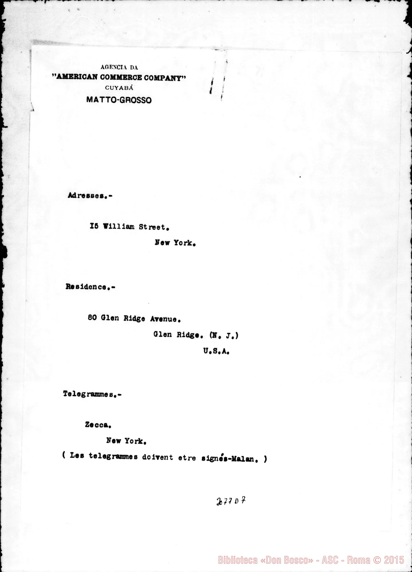 Fotogramma D 7 — Juruena: J. Richmond Guimaraes - D. Malan. Cuyabà, 24-10-1905